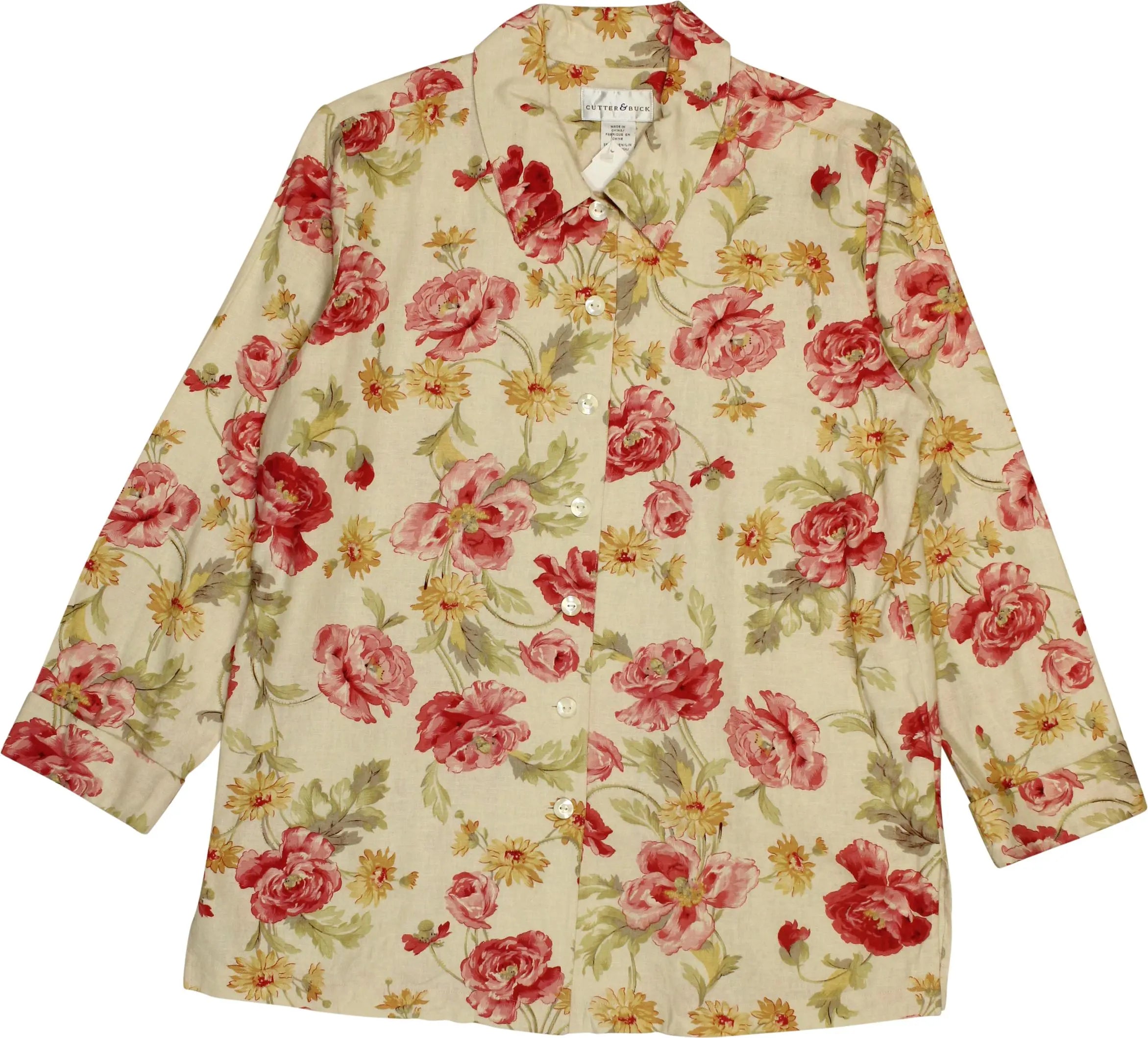 Cutter & Buck - Shirt with Flower Print- ThriftTale.com - Vintage and second handclothing