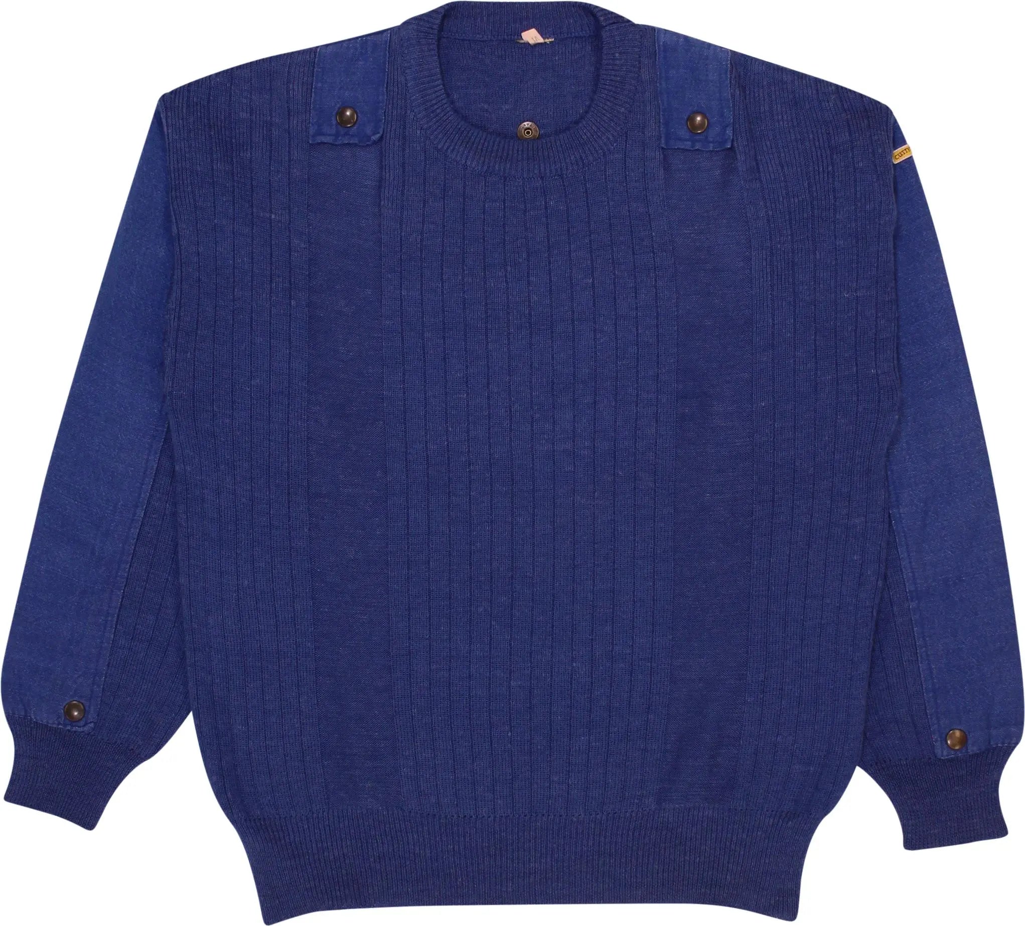 Cutty Sark - Vintage Blue Knitted Sweater- ThriftTale.com - Vintage and second handclothing