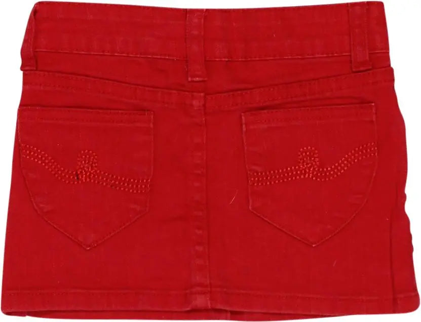 D-Zine - Red Denim Skirt- ThriftTale.com - Vintage and second handclothing