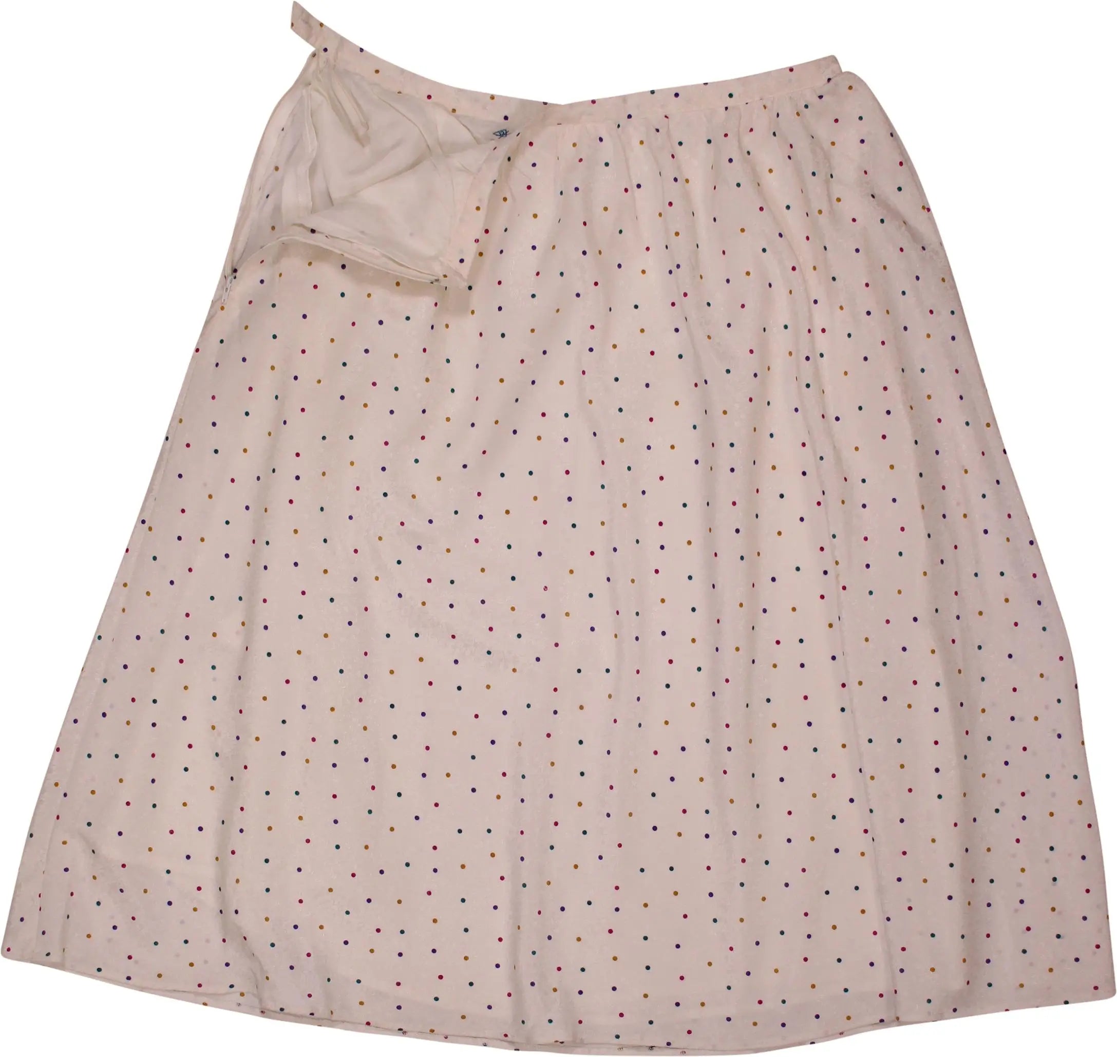 DK Moden - 70s Satin Skirt with Confetti Dots- ThriftTale.com - Vintage and second handclothing