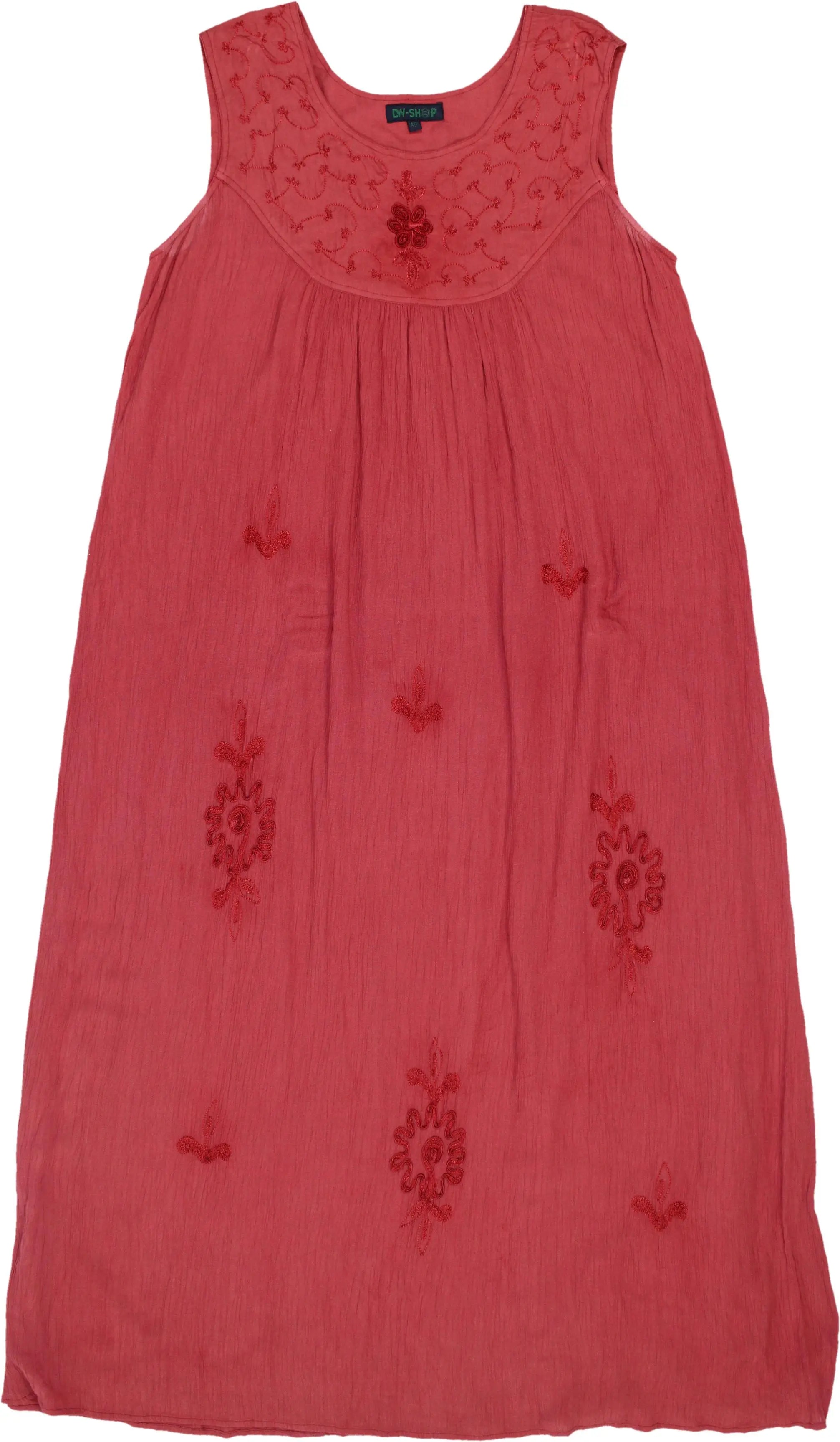 DW-Shop - Red Embroidered Long Dress- ThriftTale.com - Vintage and second handclothing