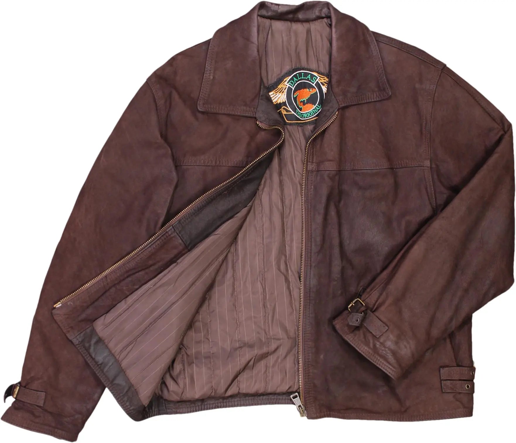 Dallas the original - Brown Leather Jacket- ThriftTale.com - Vintage and second handclothing