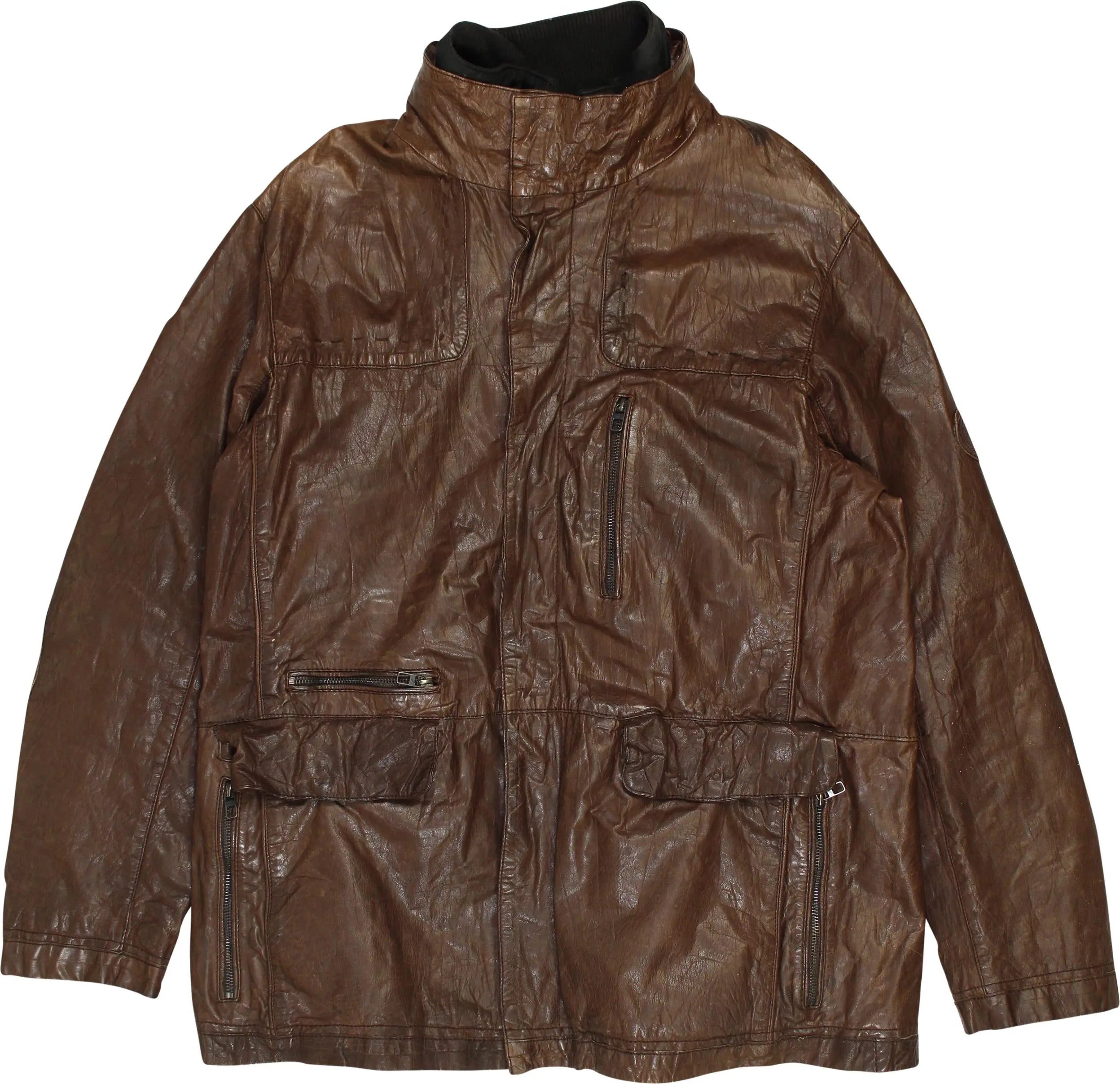 Daniel Hechter - Brown Leather Jacket- ThriftTale.com - Vintage and second handclothing