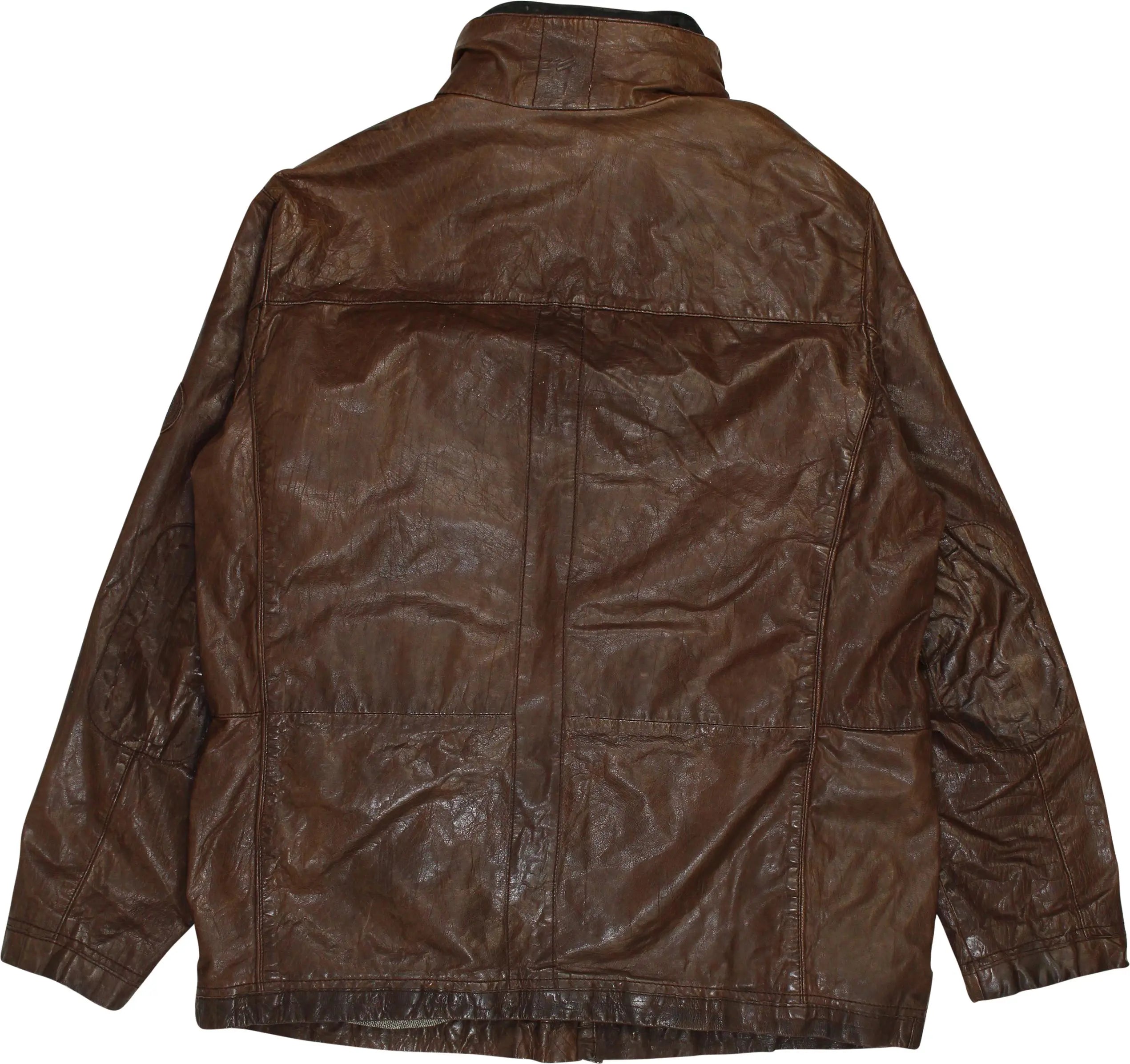 Daniel Hechter - Brown Leather Jacket- ThriftTale.com - Vintage and second handclothing