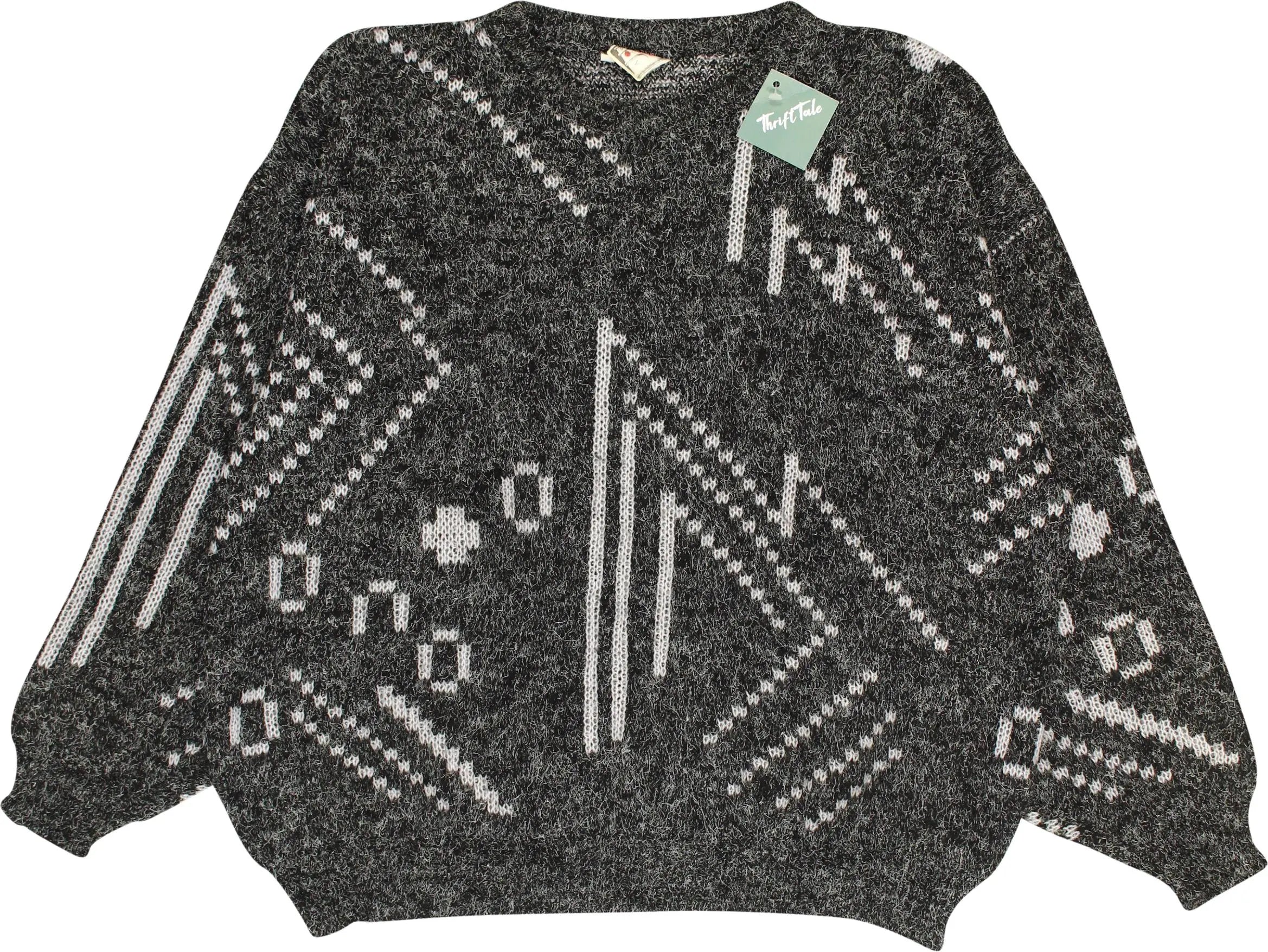 De Luxe - Patterned Jumper- ThriftTale.com - Vintage and second handclothing
