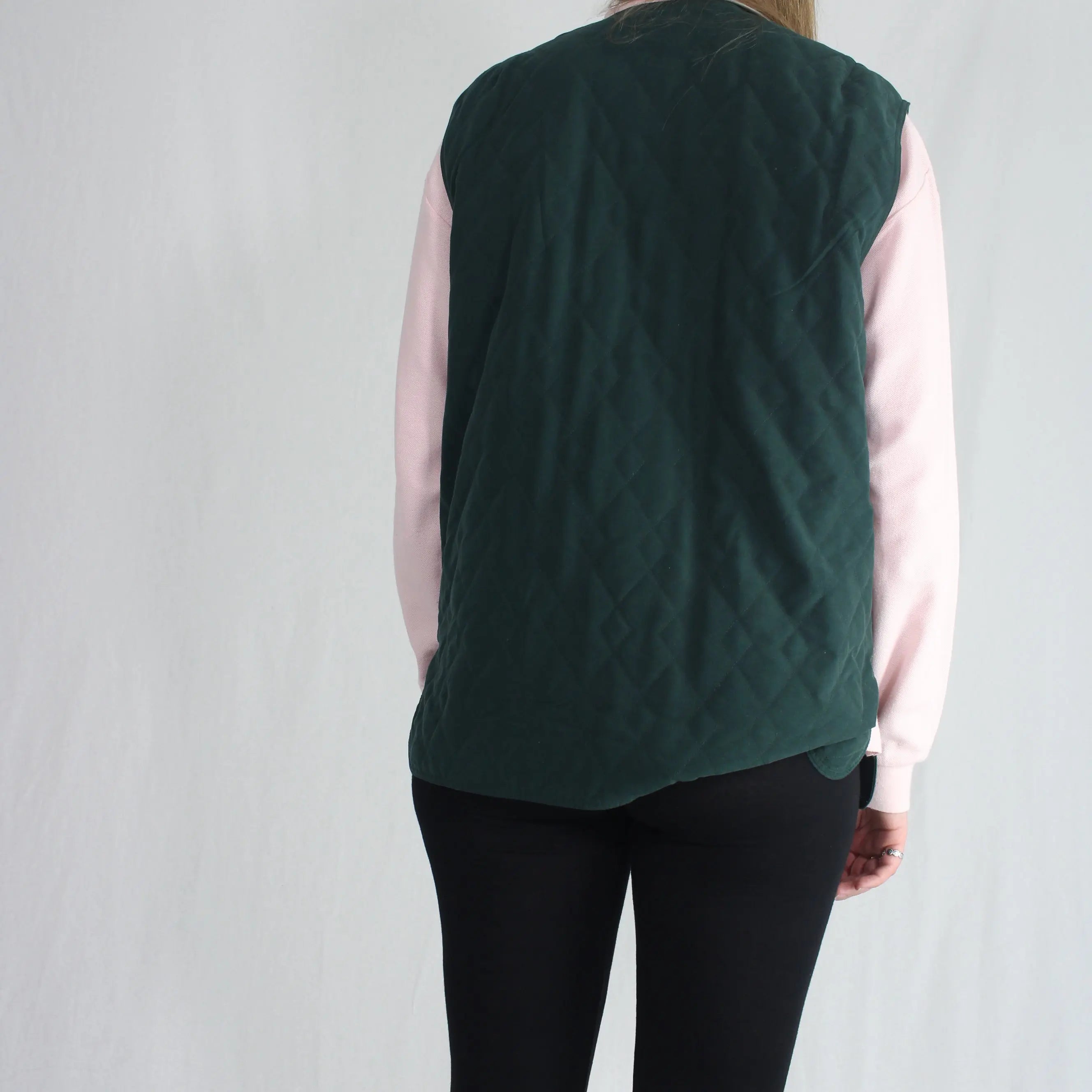 Delmod - Green Padded Puffer Vest- ThriftTale.com - Vintage and second handclothing