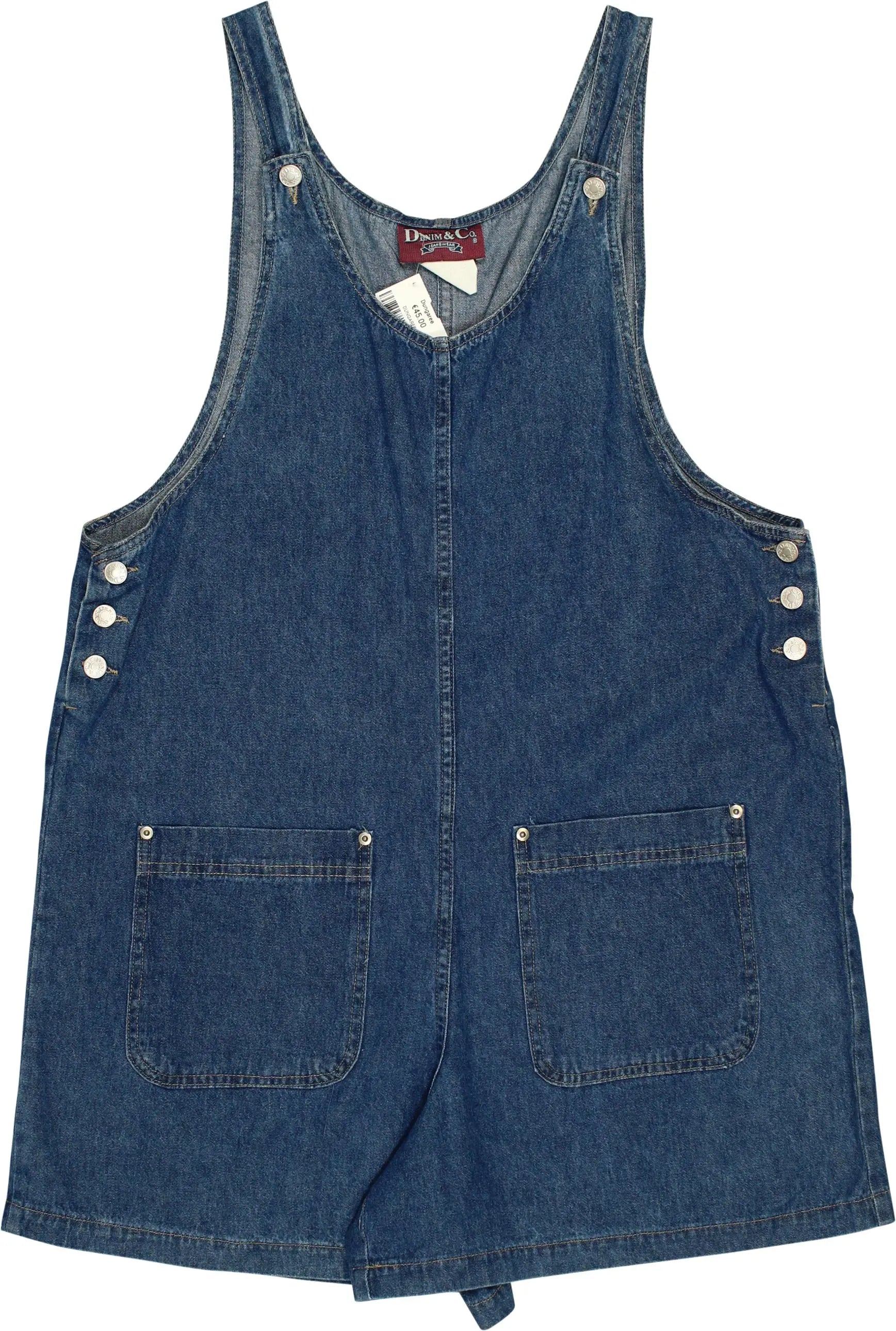 Denim & Co - 90s Short Denim Overall- ThriftTale.com - Vintage and second handclothing