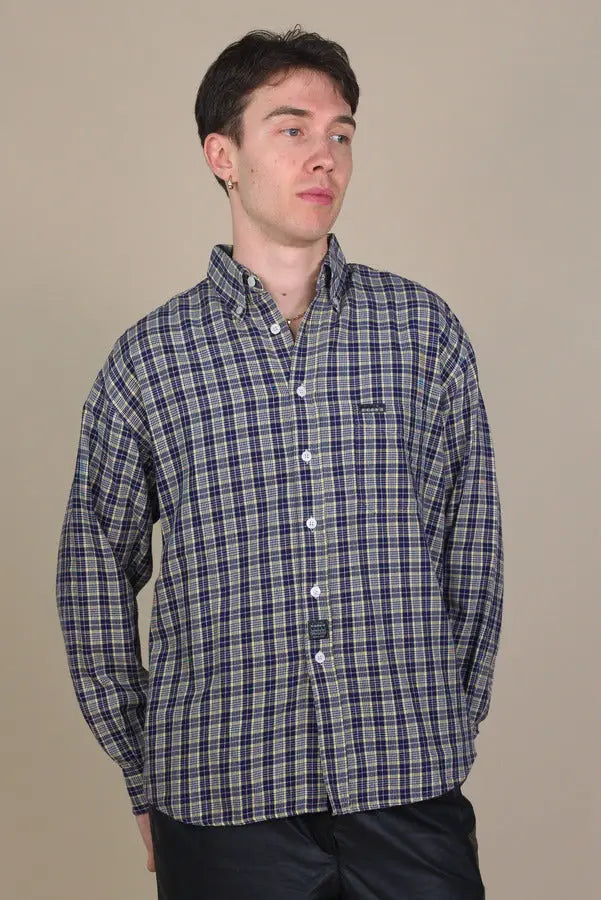 Diadora - Checkered Long Sleeve Shirt by Diadora- ThriftTale.com - Vintage and second handclothing