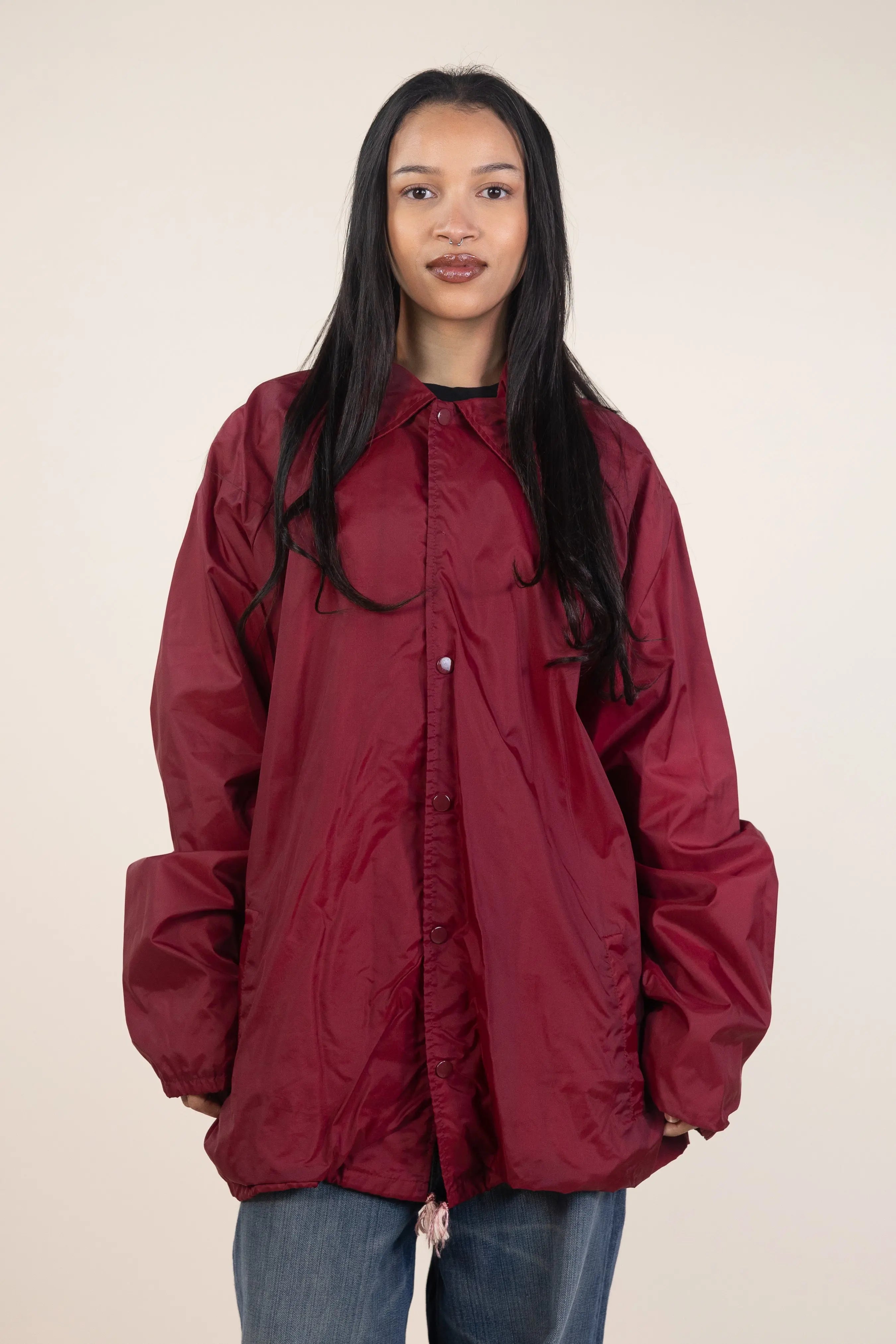 Dickies - Red Nylon Jacket by Dickies- ThriftTale.com - Vintage and second handclothing