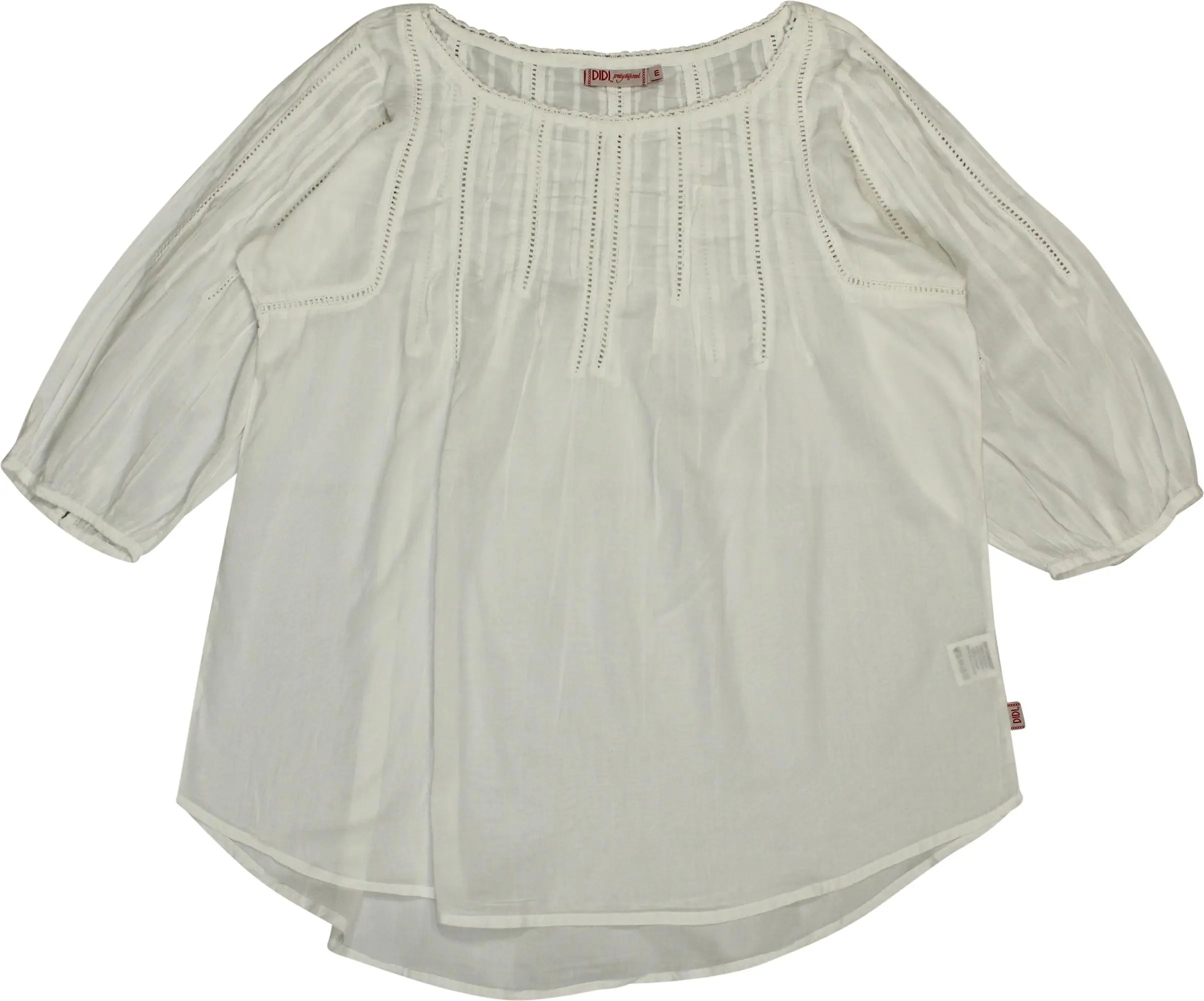 Didi - White Long Sleeve Top- ThriftTale.com - Vintage and second handclothing