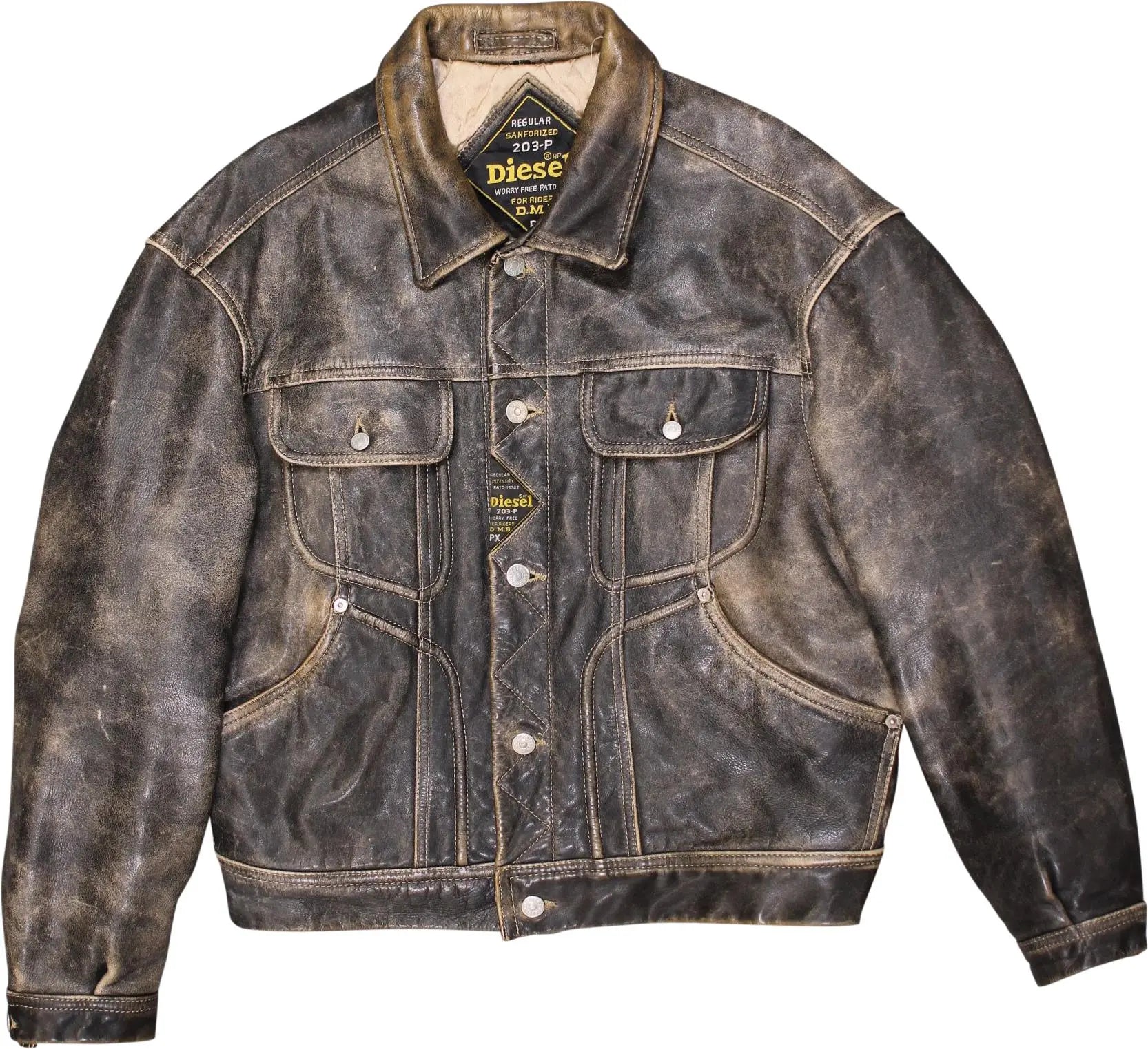 Diesel - Vintage Leather Jacket by Diesel- ThriftTale.com - Vintage and second handclothing