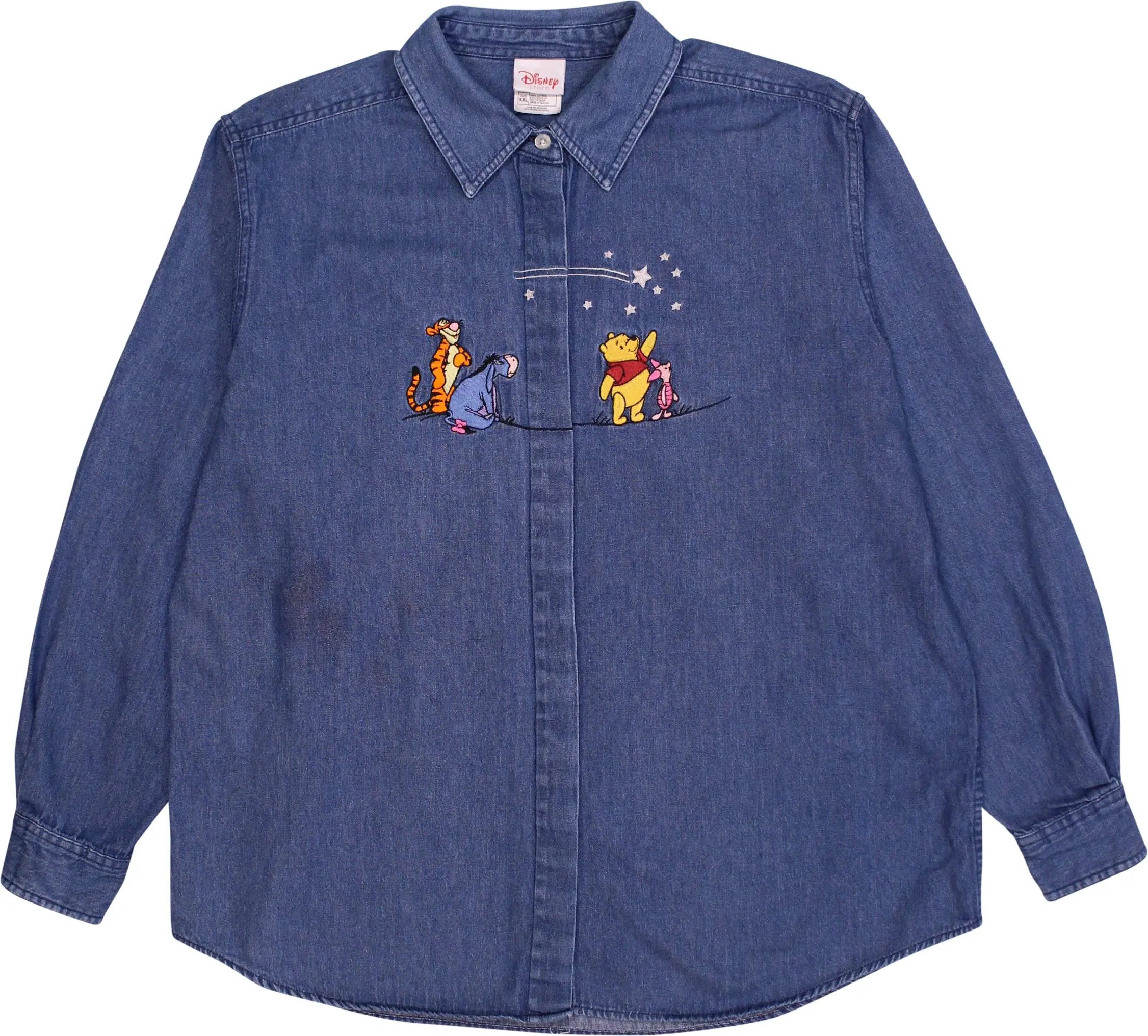 Disney - 90s Denim Blouse with Winnie the Pooh Embroidery- ThriftTale.com - Vintage and second handclothing