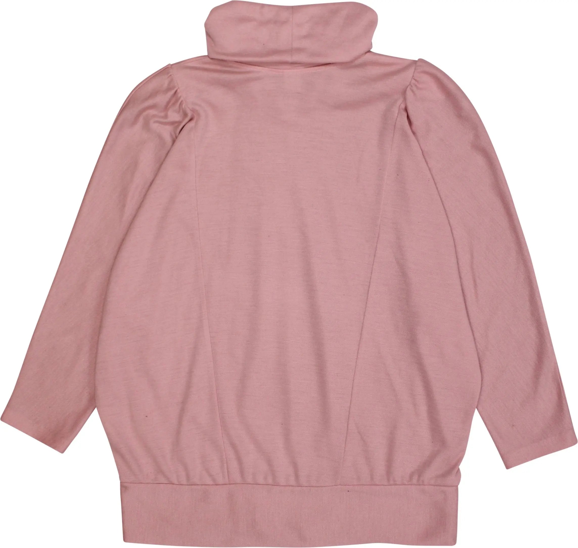 Divina - Pink Puff Sleeve Turtleneck Jumper- ThriftTale.com - Vintage and second handclothing