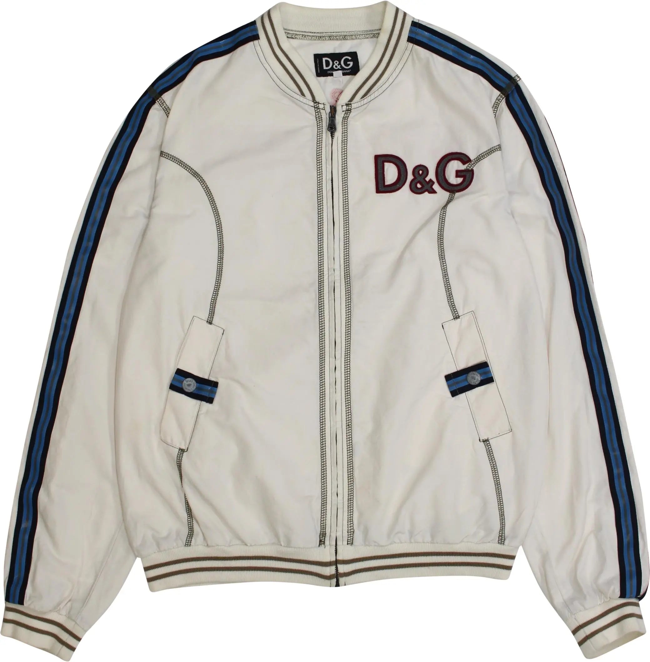 Dolce & Gabbana - Rare Dolce & Gabbana Hard Athletes Track Stripe Jacket- ThriftTale.com - Vintage and second handclothing