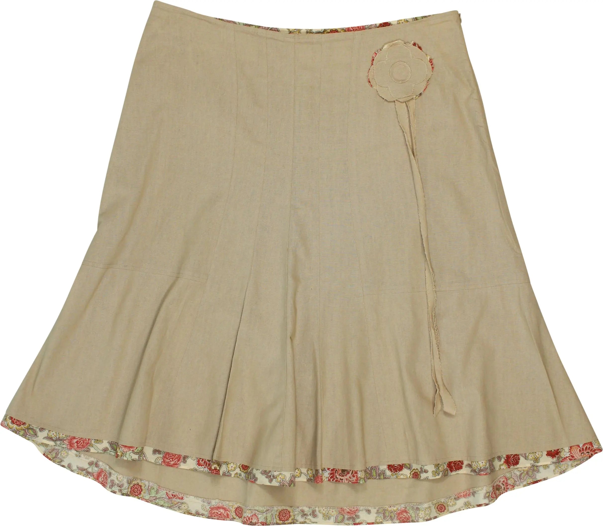 Dolcevita - Linen Midi Skirt- ThriftTale.com - Vintage and second handclothing