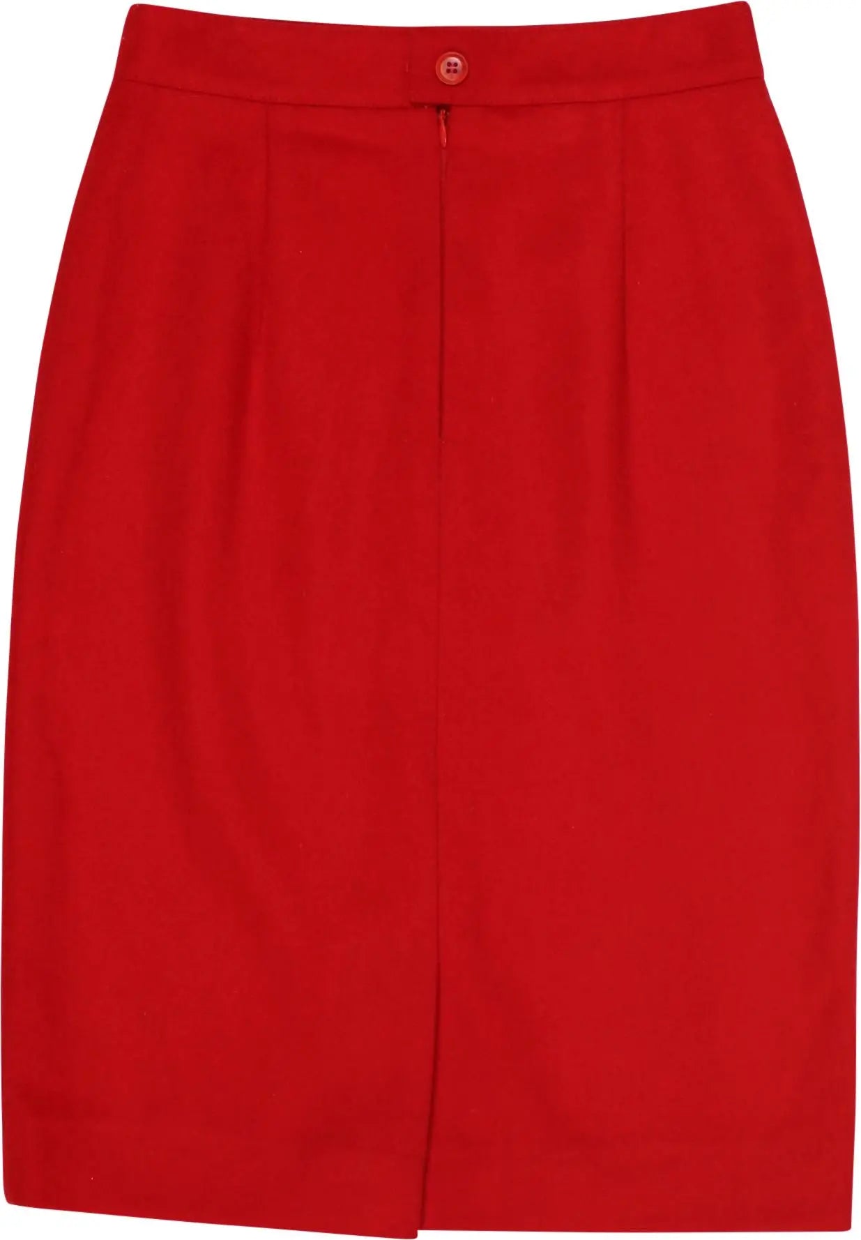 Red Wool Pencil Skirt ThriftTale - Main Image