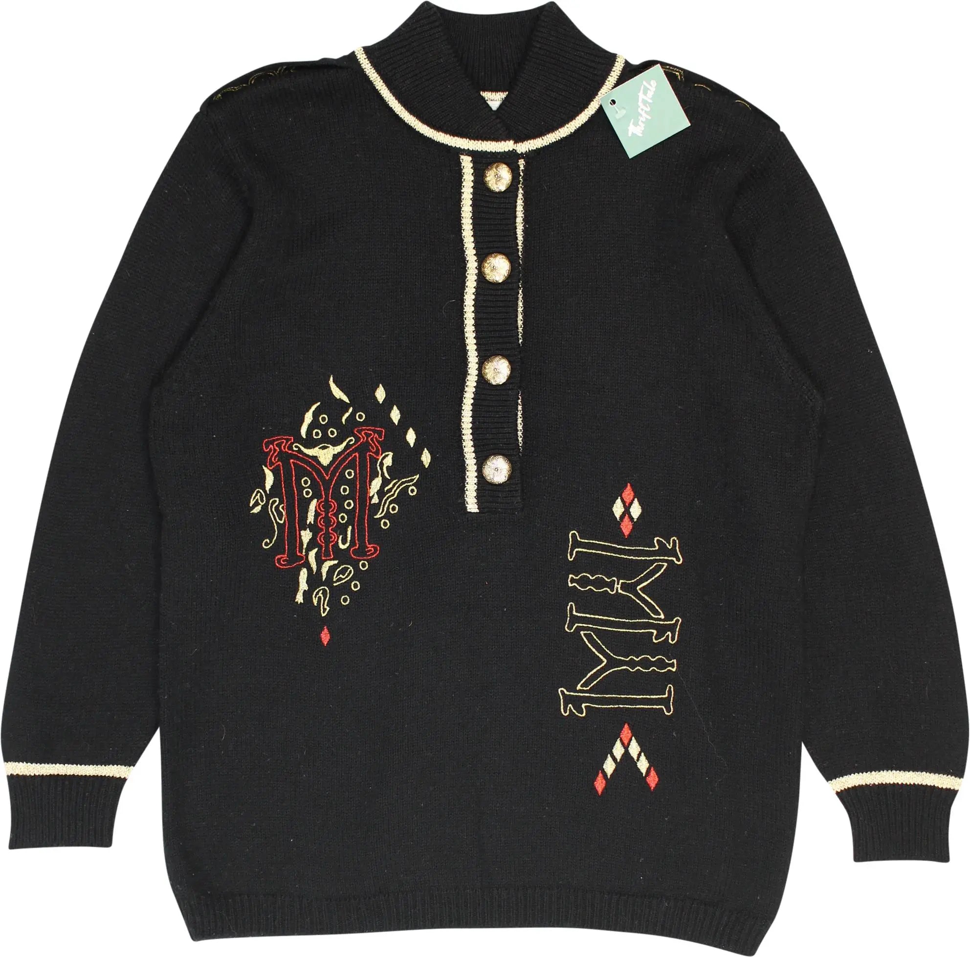 Dolores - 80s Embroidered Jumper- ThriftTale.com - Vintage and second handclothing