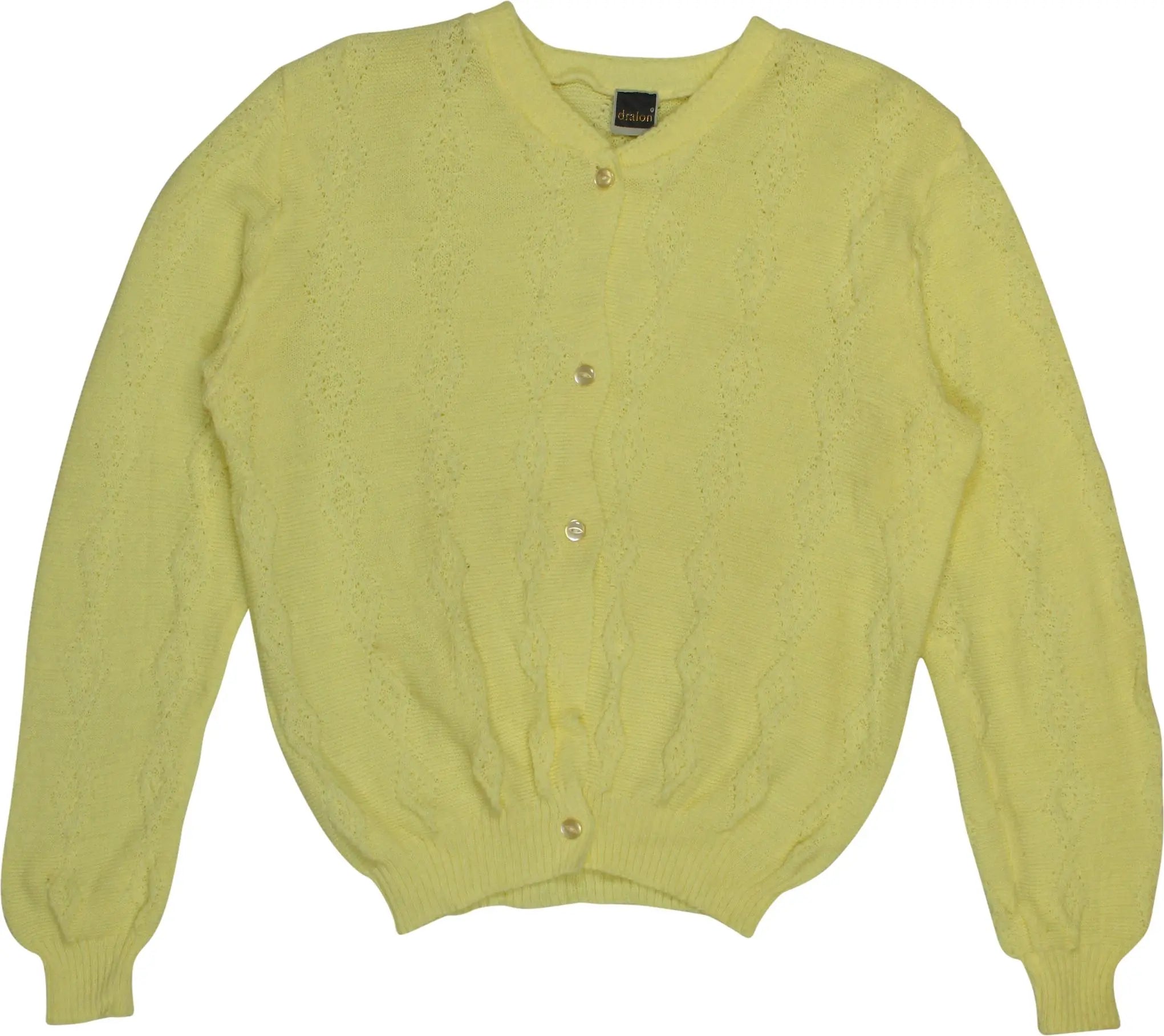 Dralon - Yellow Cardigan- ThriftTale.com - Vintage and second handclothing
