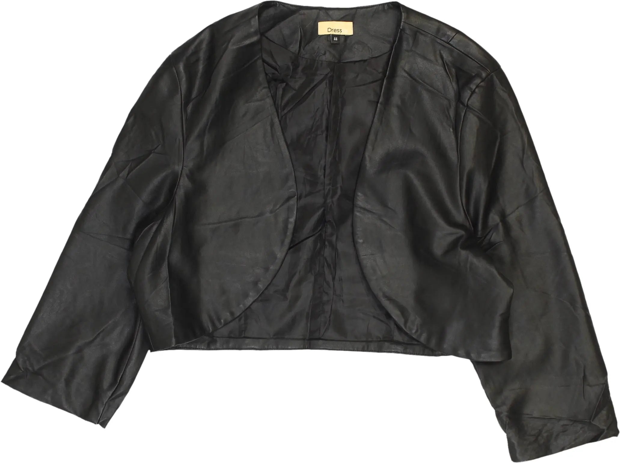 Dressire - Faux Leather Bolero Jacket- ThriftTale.com - Vintage and second handclothing