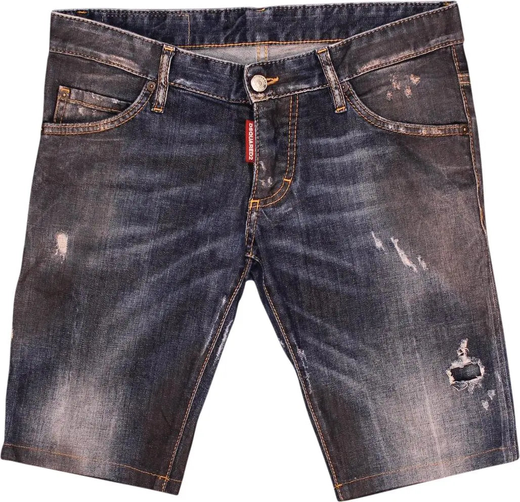 Dsquared2 - Blue Waxed Shorts by Dsquared2- ThriftTale.com - Vintage and second handclothing
