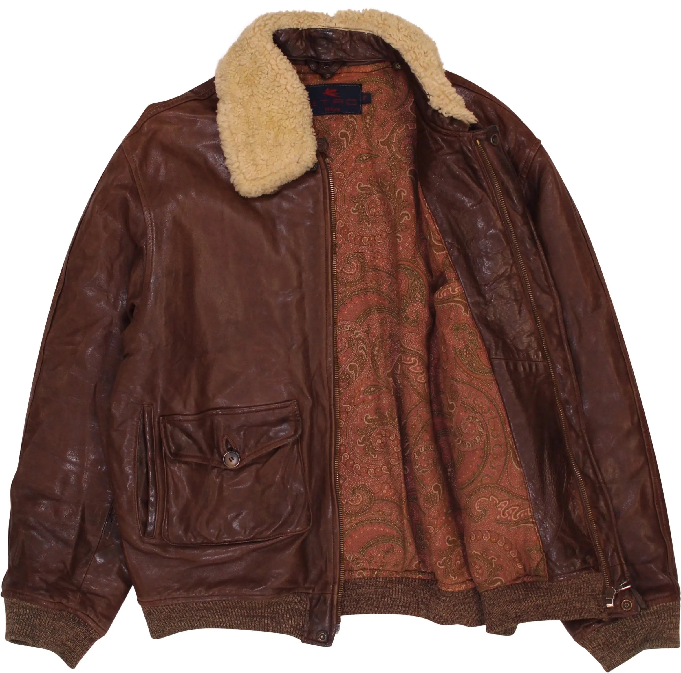 ETRO - Leather Jacket by Etro- ThriftTale.com - Vintage and second handclothing