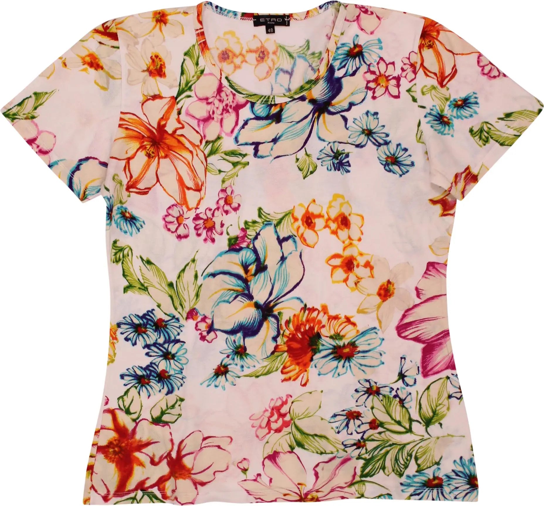 ETRO - Short Sleeve Floral Top by Etro- ThriftTale.com - Vintage and second handclothing