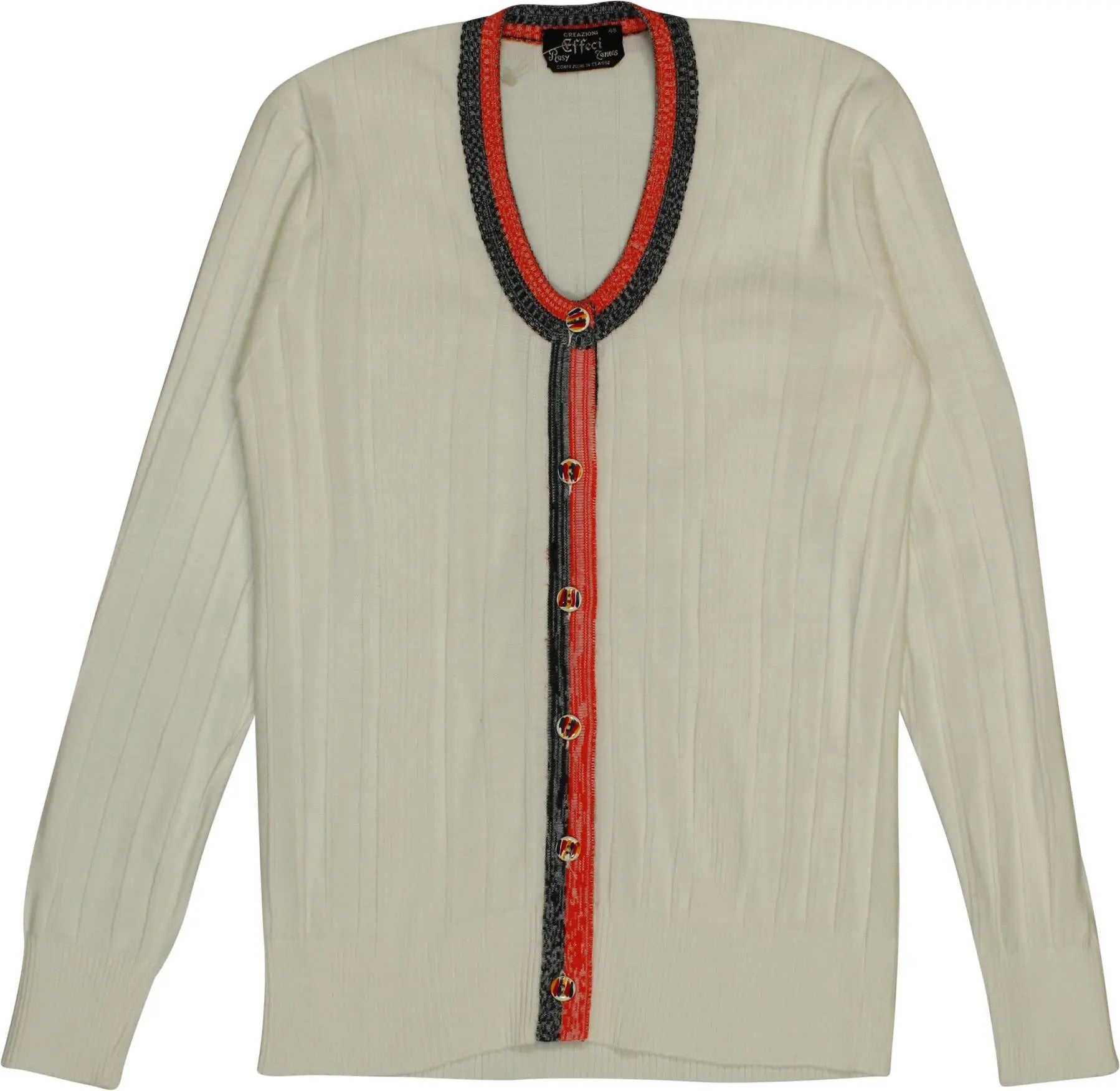Effeci - White Cardigan- ThriftTale.com - Vintage and second handclothing