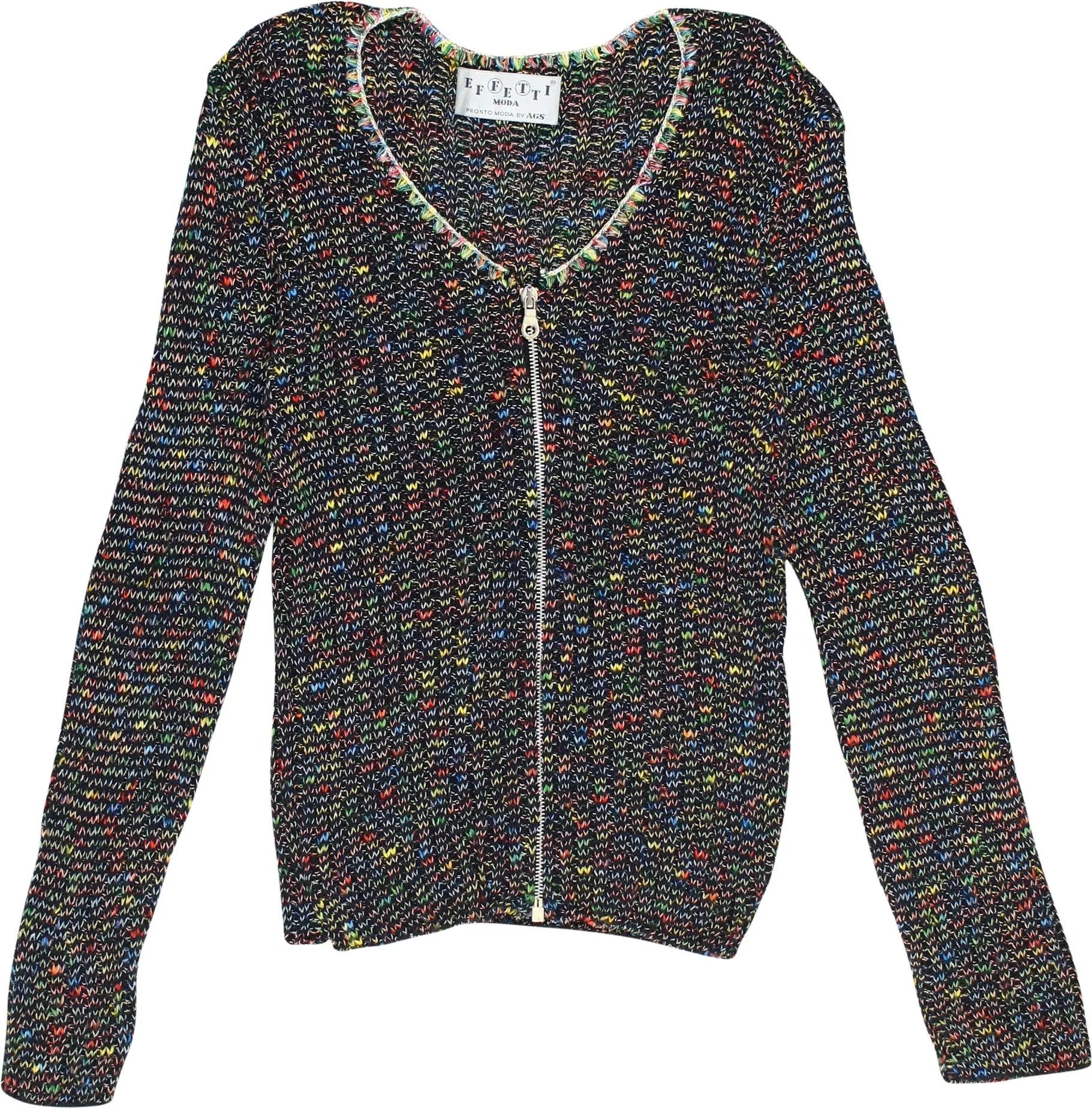 Effetti - Colourful Zip-up Cardigan- ThriftTale.com - Vintage and second handclothing