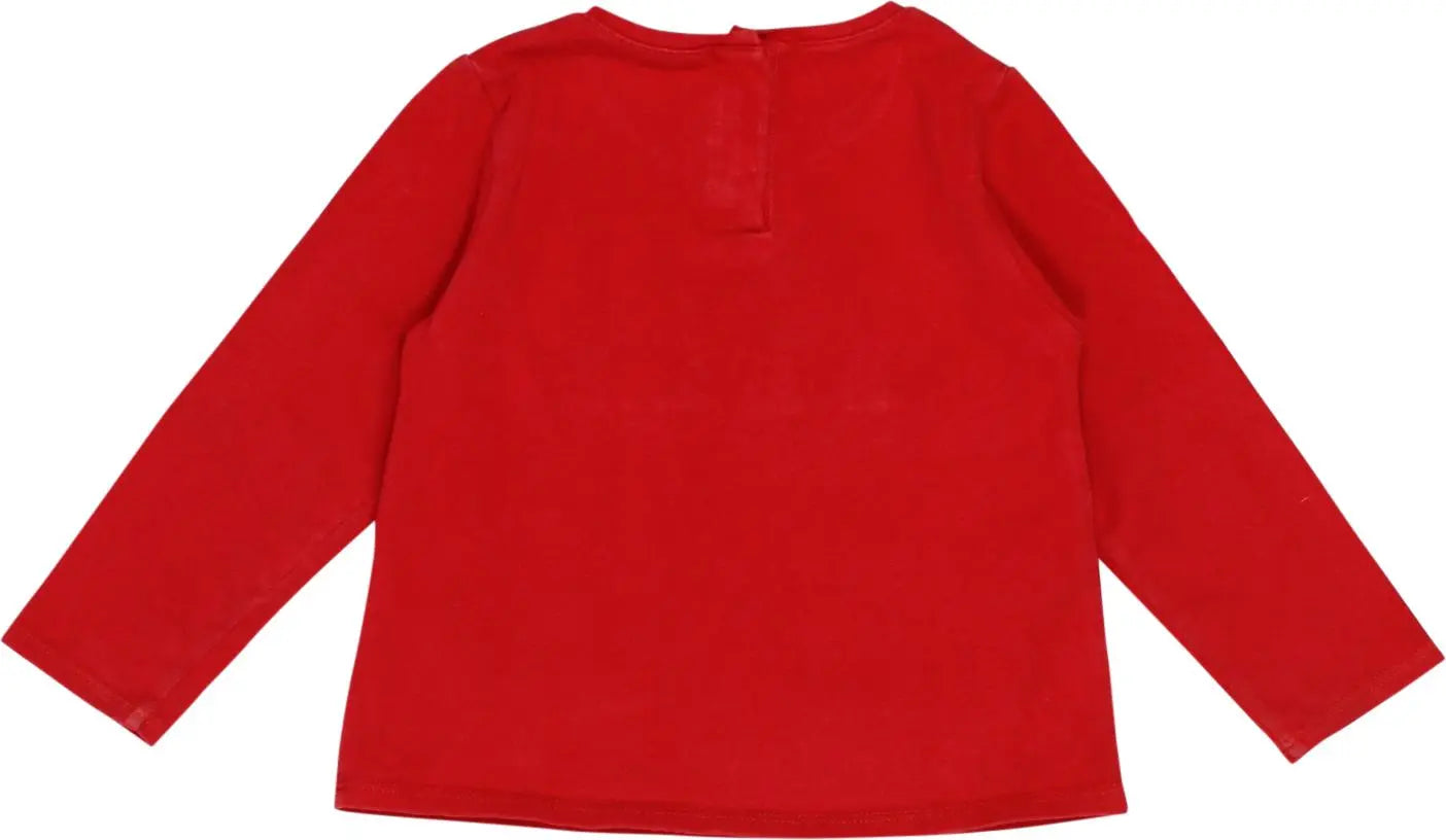 Elle - Red Long Sleeve Top- ThriftTale.com - Vintage and second handclothing