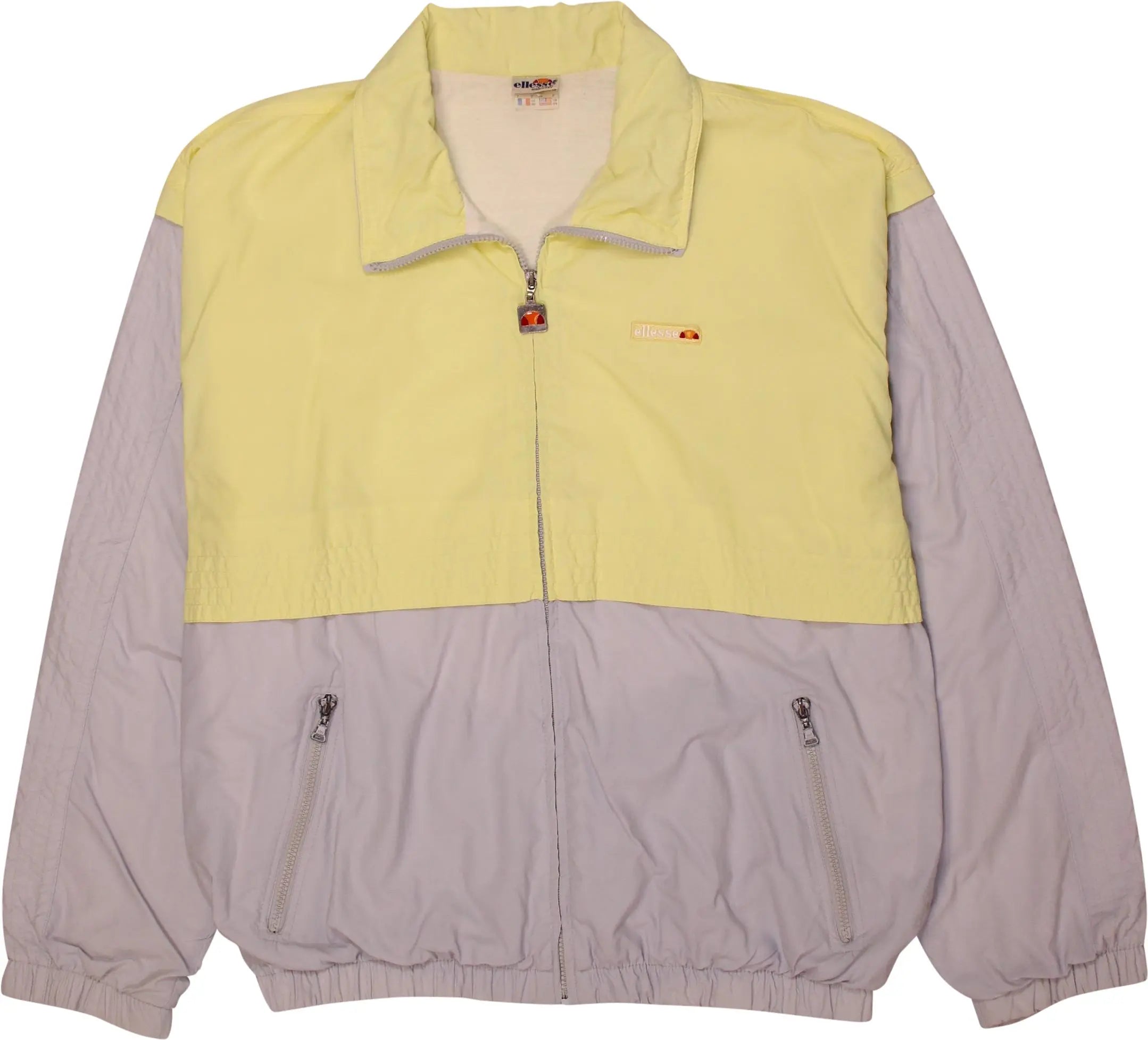 Ellesse - Pastel Yellow Windbreaker by Ellese- ThriftTale.com - Vintage and second handclothing