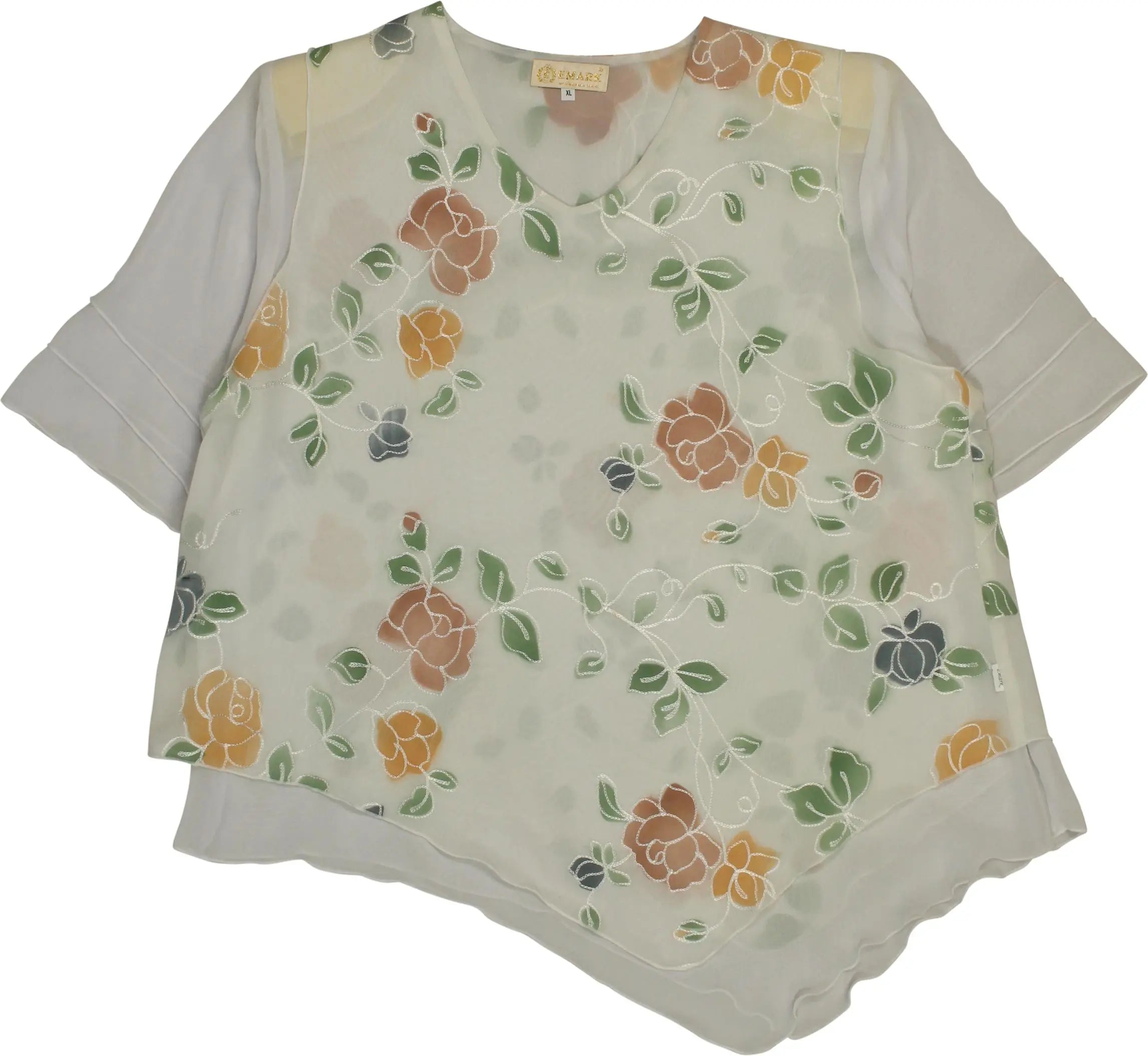 Emark - Floral Top- ThriftTale.com - Vintage and second handclothing