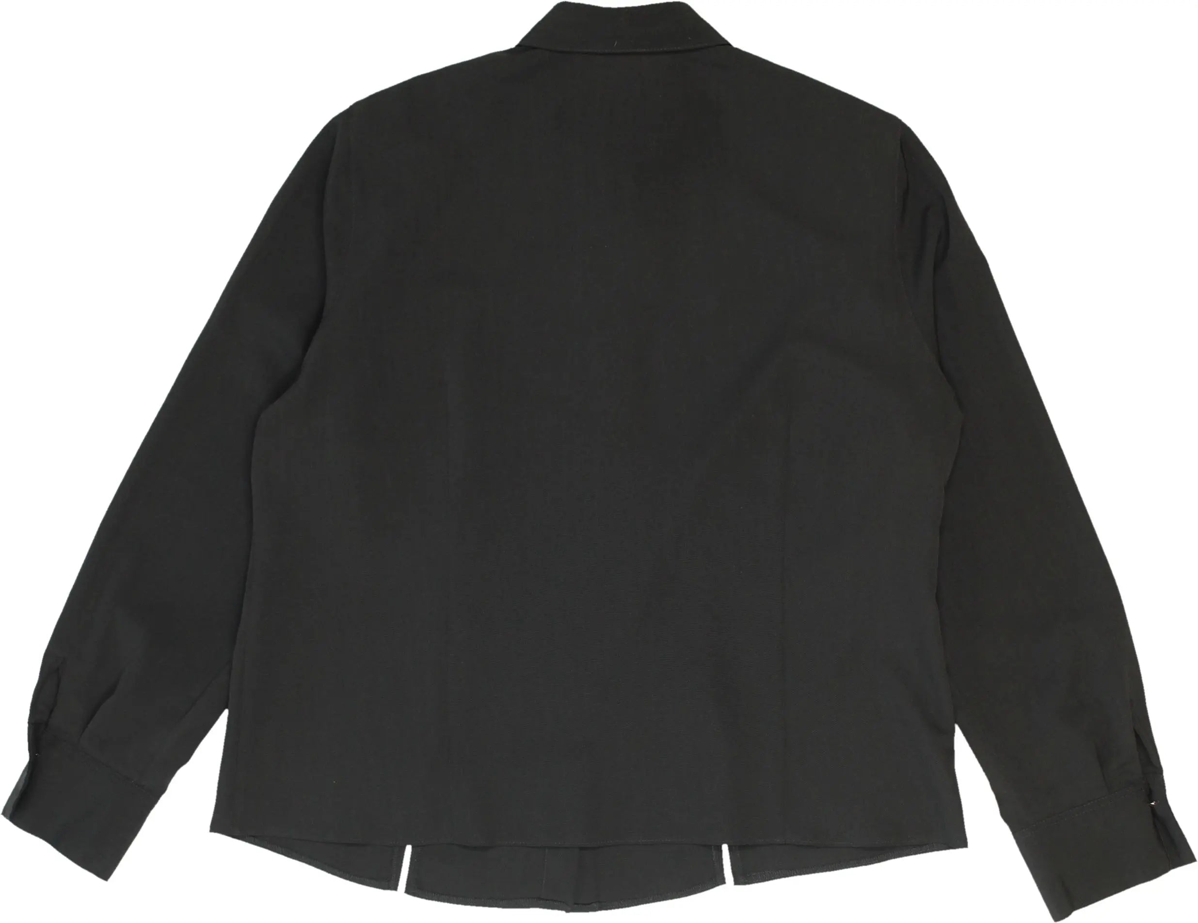 Erfo - Black Blouse with Shoulder Pads- ThriftTale.com - Vintage and second handclothing