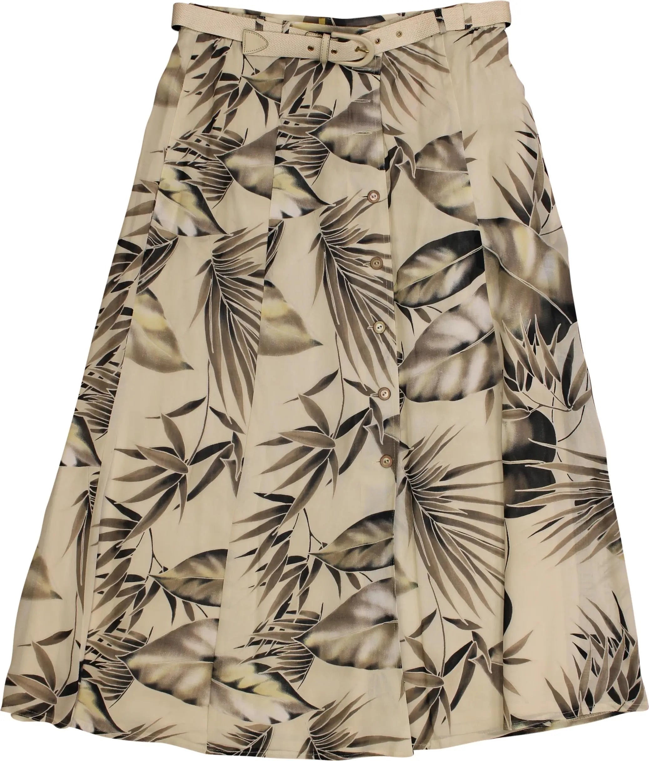 Erfo - Long Palm Leaf Print Skirt- ThriftTale.com - Vintage and second handclothing