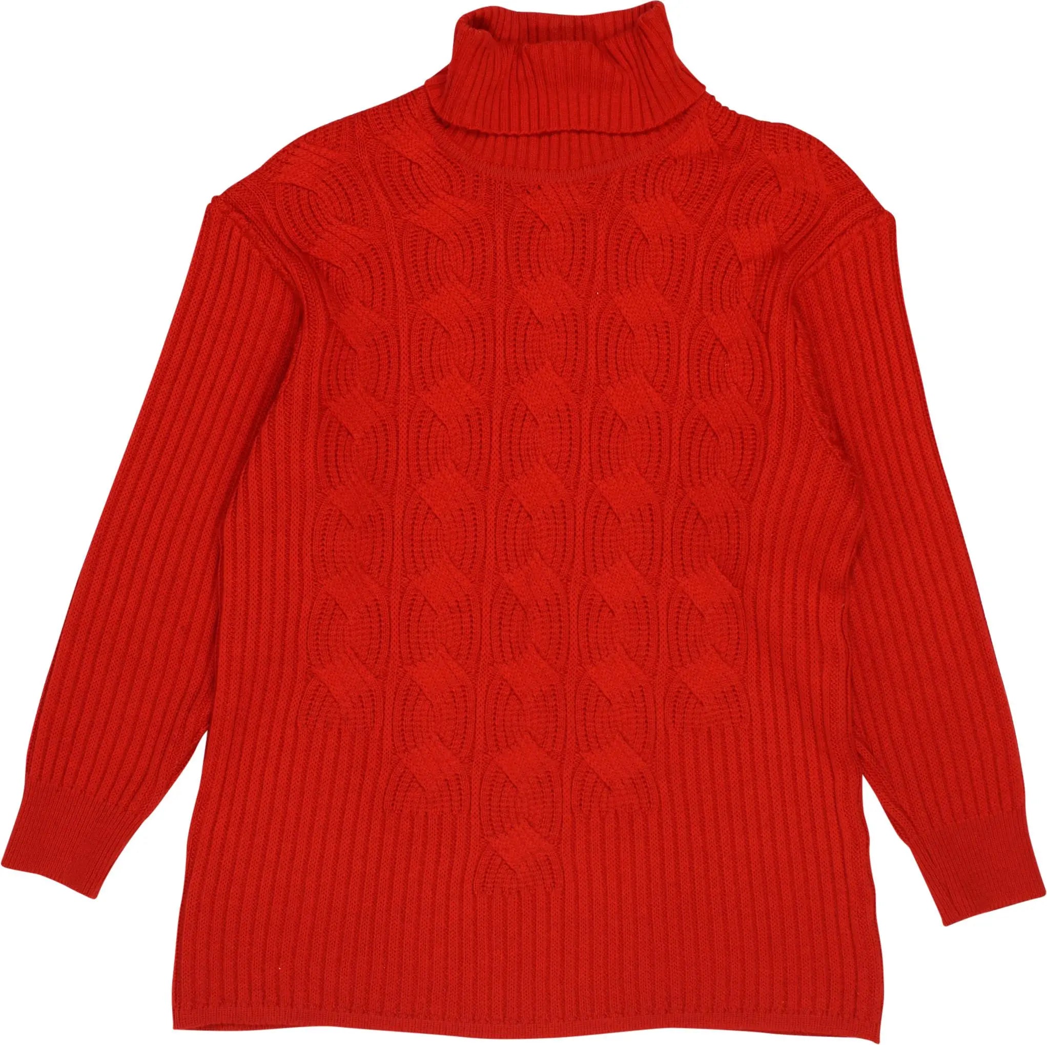 Erica Rössler - Red Knitted Jumper- ThriftTale.com - Vintage and second handclothing