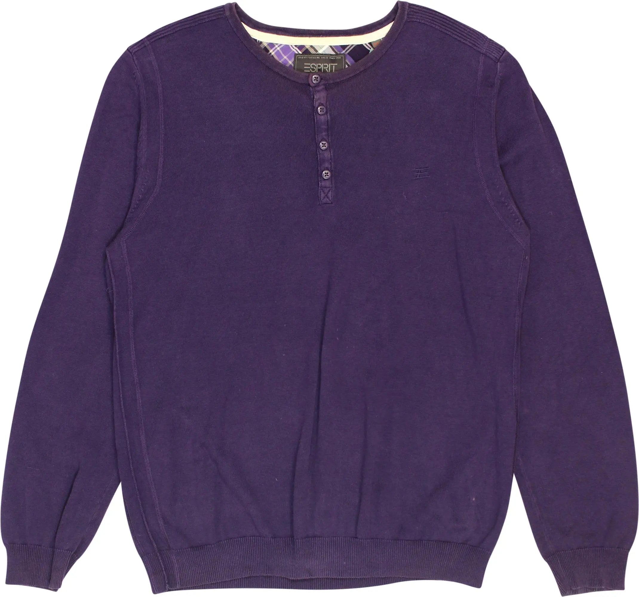 Esprit - Purple Quarter Neck Jumper- ThriftTale.com - Vintage and second handclothing