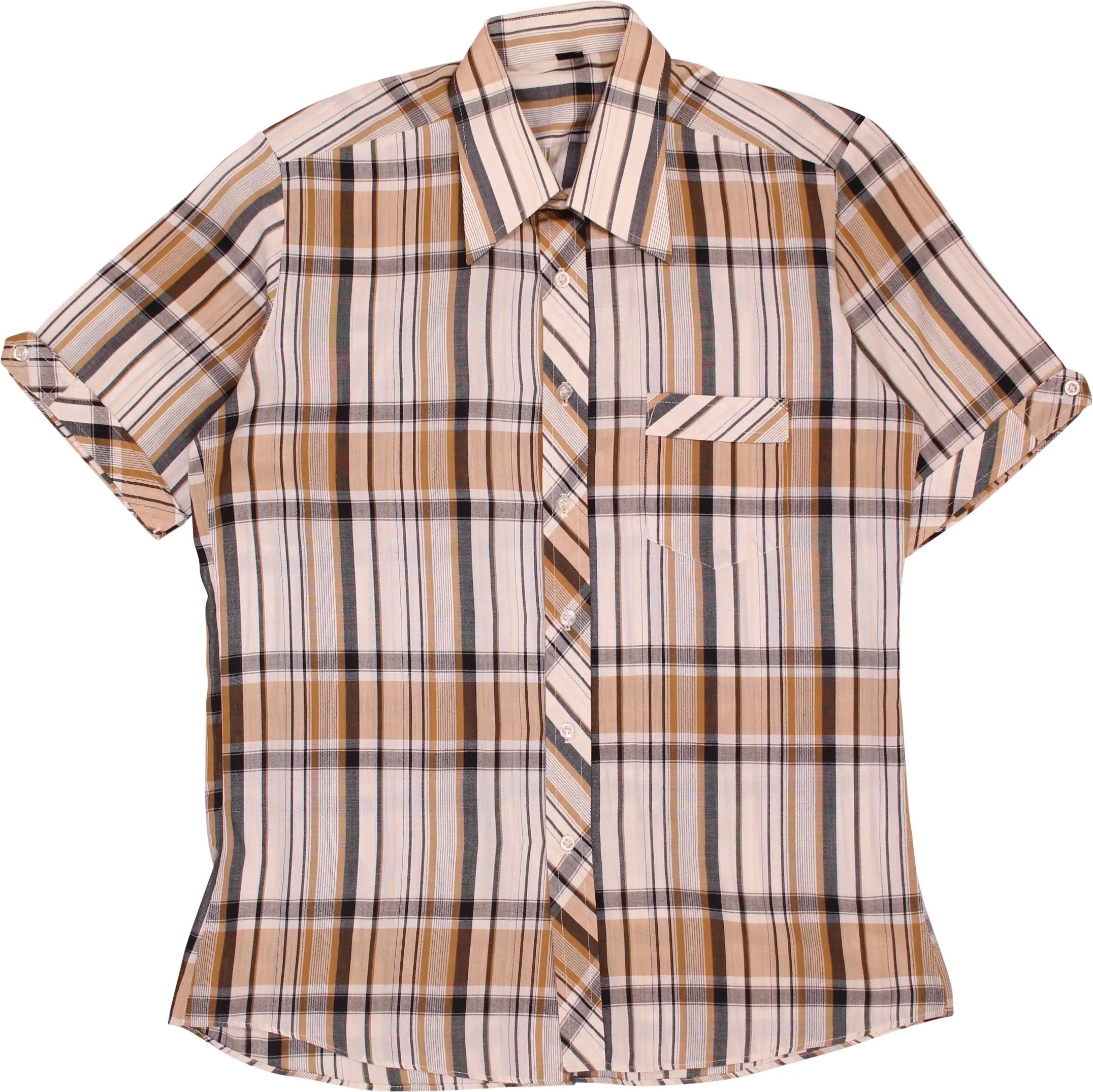 Eterna - 70s Checked Short Sleeve Shirt- ThriftTale.com - Vintage and second handclothing
