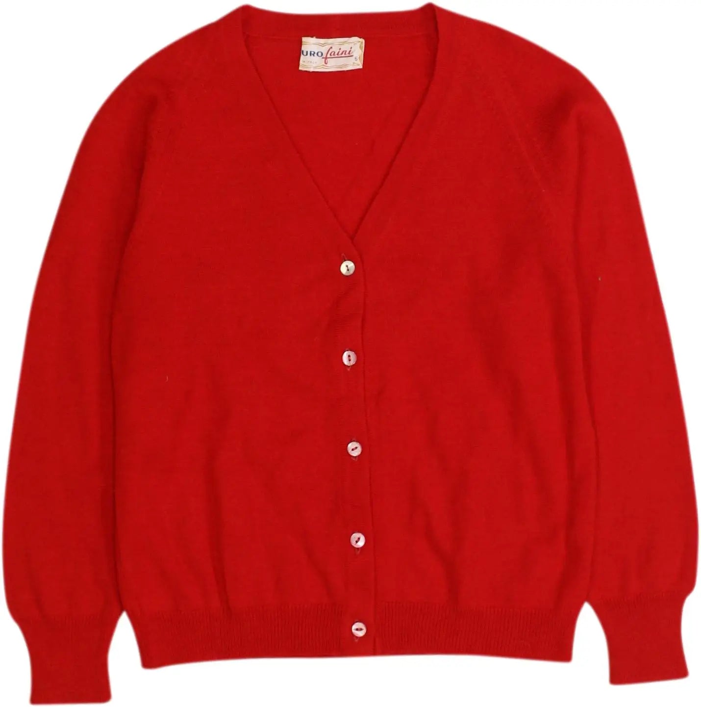Euro Laini - Red Cardigan- ThriftTale.com - Vintage and second handclothing