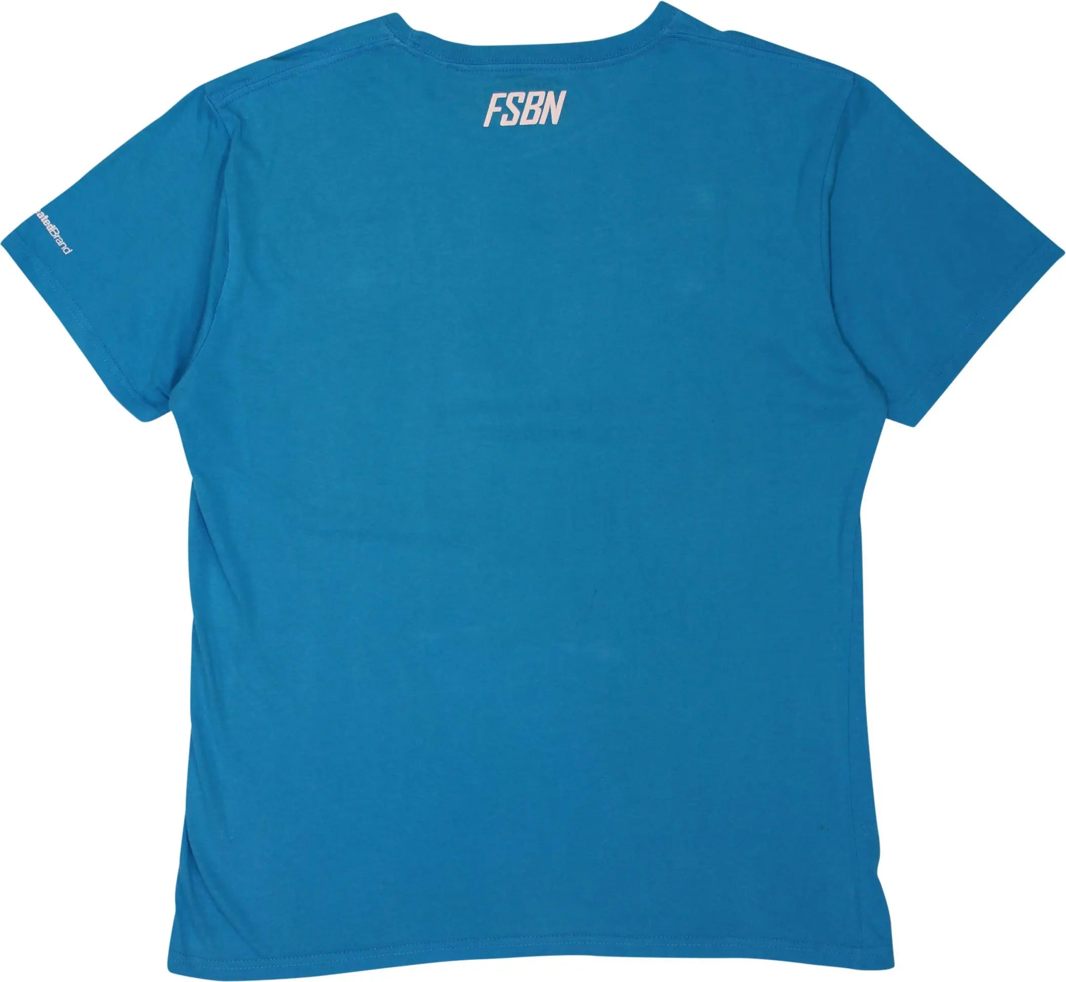 FSBN - Blue T-shirt with Text- ThriftTale.com - Vintage and second handclothing