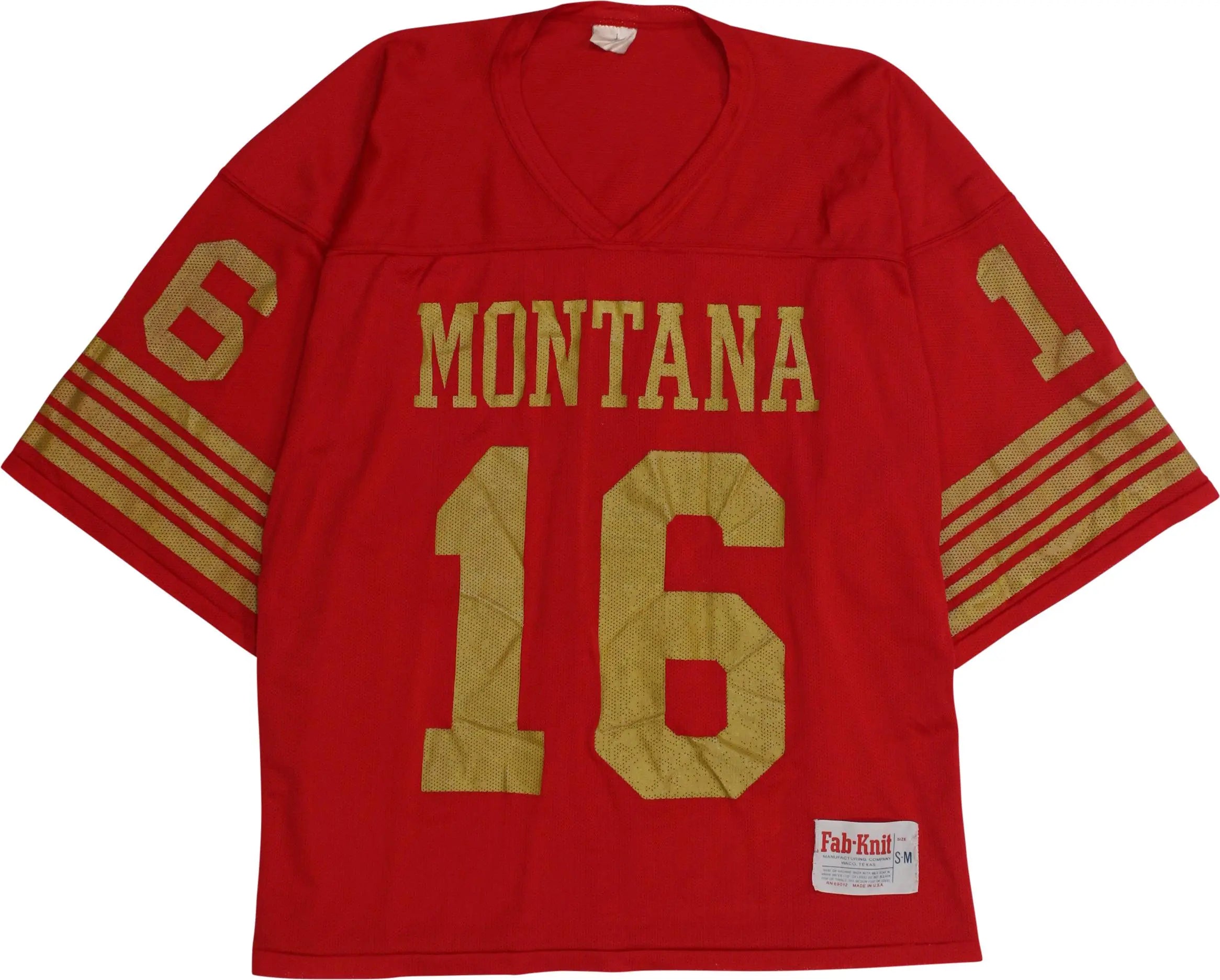 Fab-Knit - 80s Joe Montana Jersey- ThriftTale.com - Vintage and second handclothing