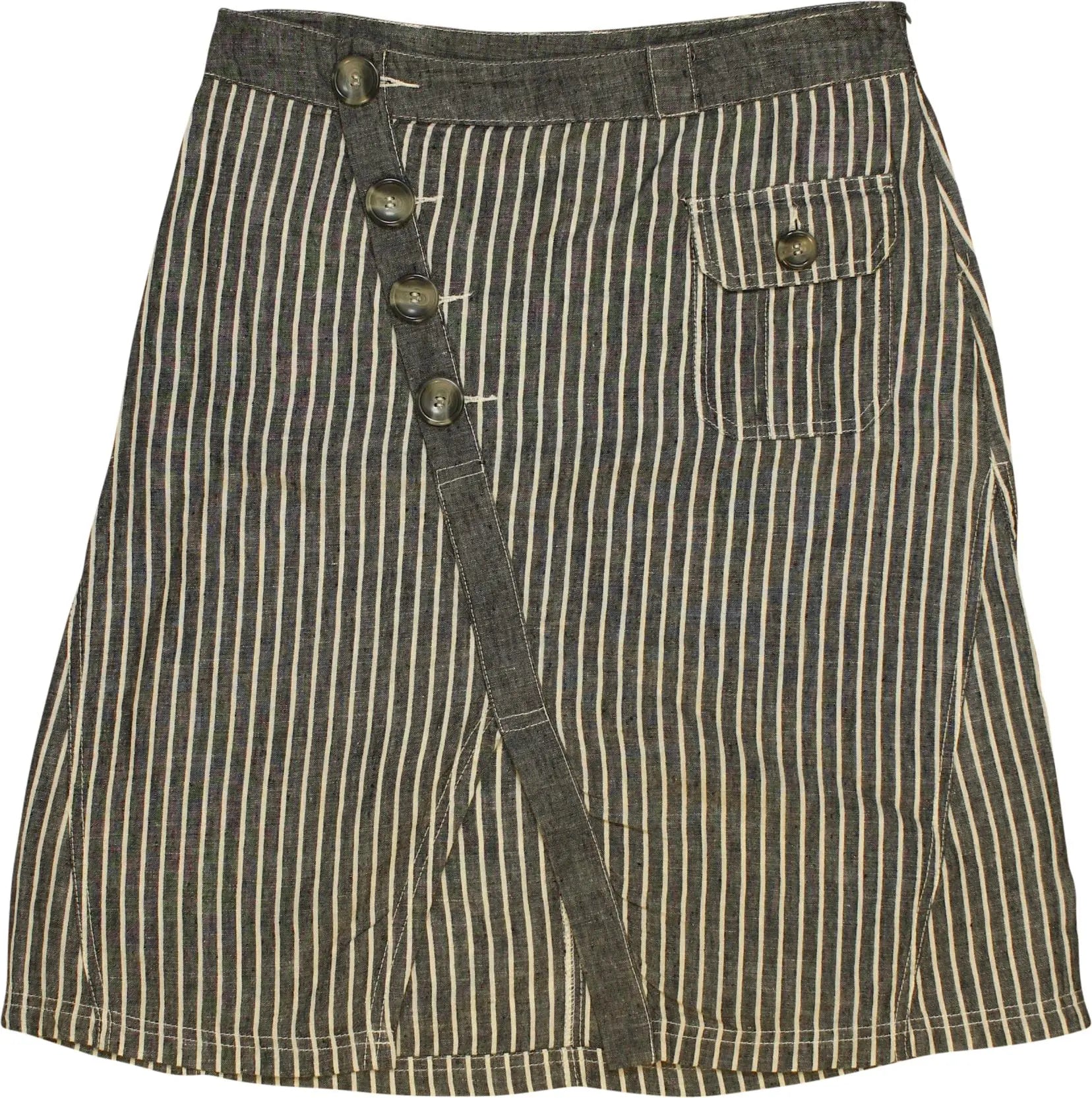 Falino - Linen Striped Skirt- ThriftTale.com - Vintage and second handclothing