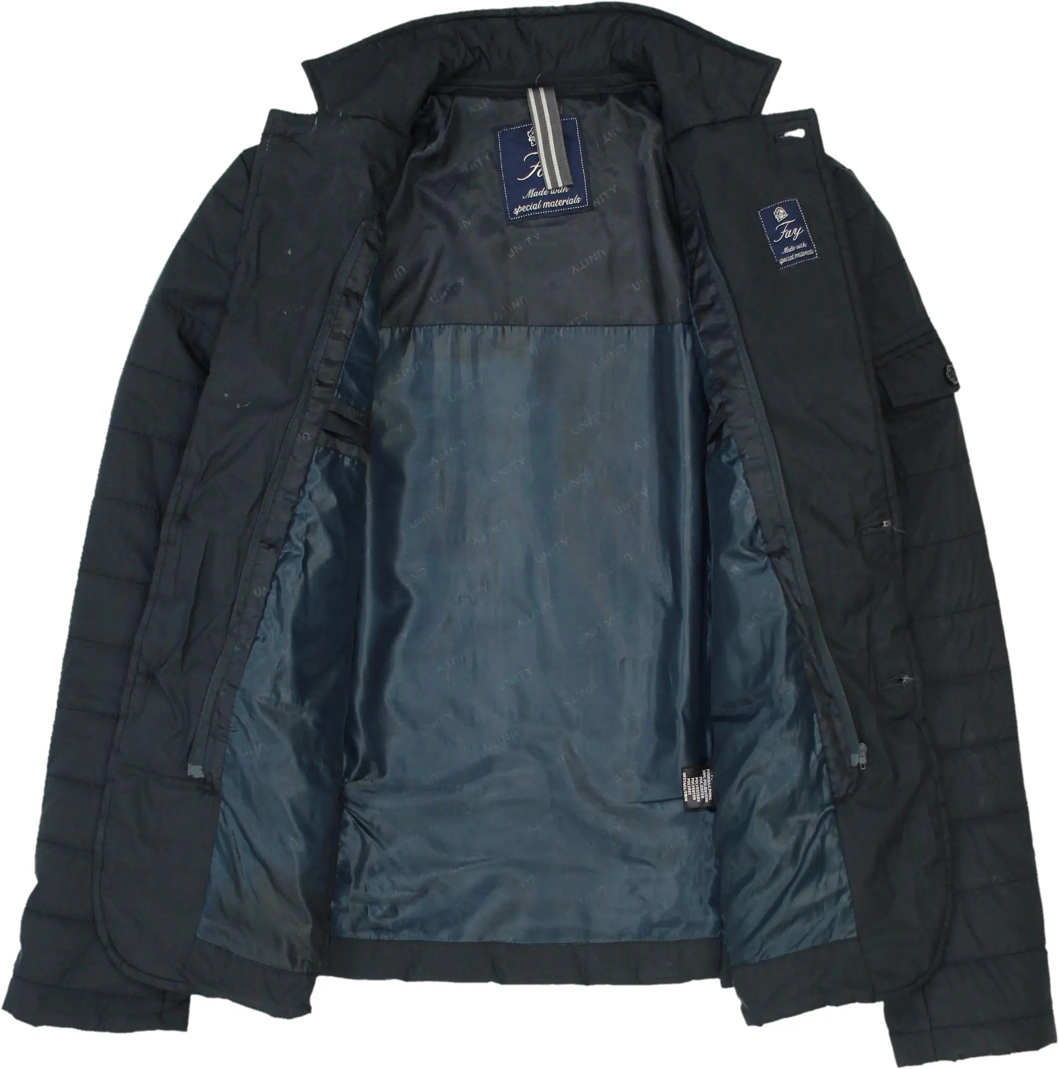 Fay - Black padded jacket by Fay- ThriftTale.com - Vintage and second handclothing