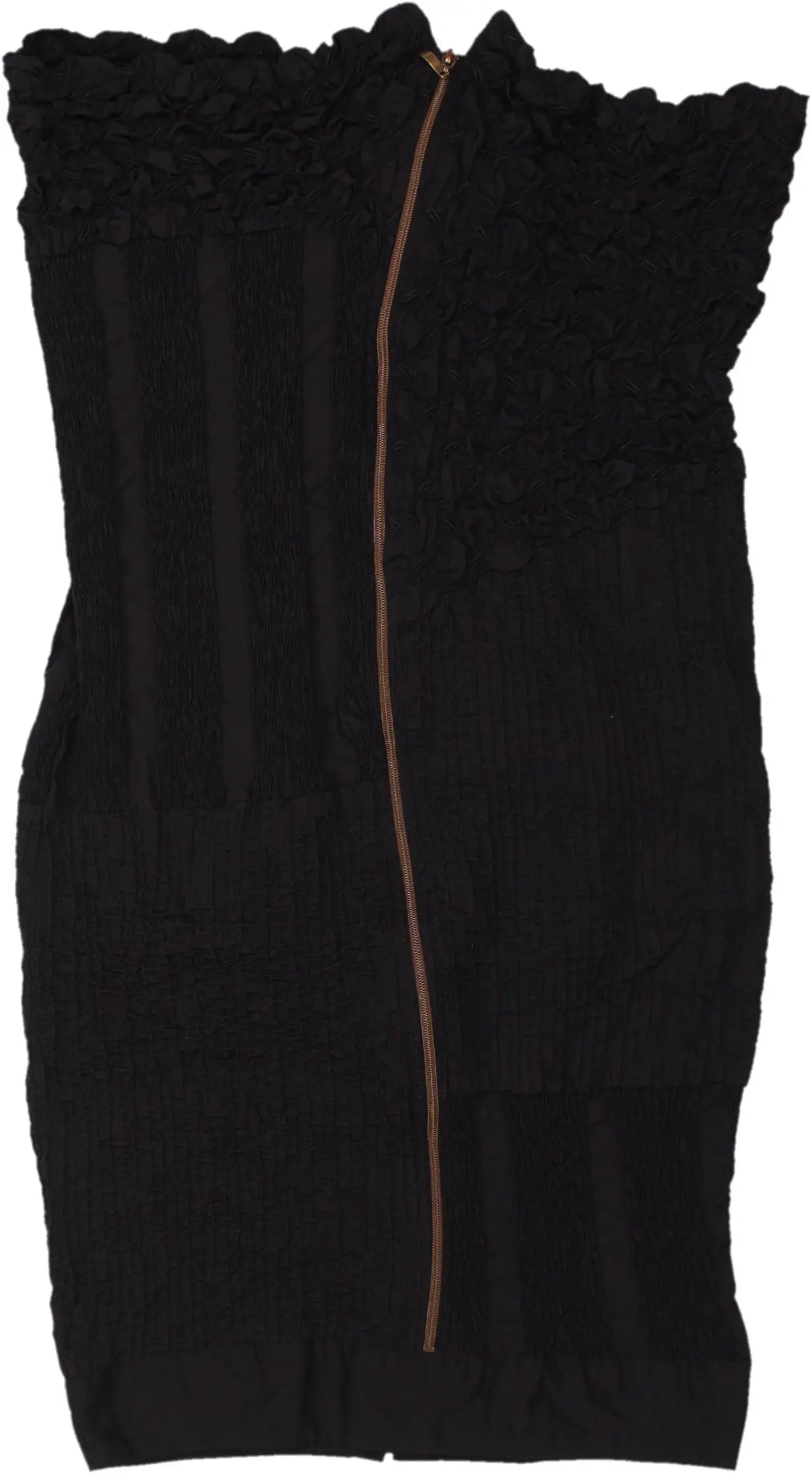 Femmes Je Vous Aime - Black Midi Wrinkle Skirt- ThriftTale.com - Vintage and second handclothing