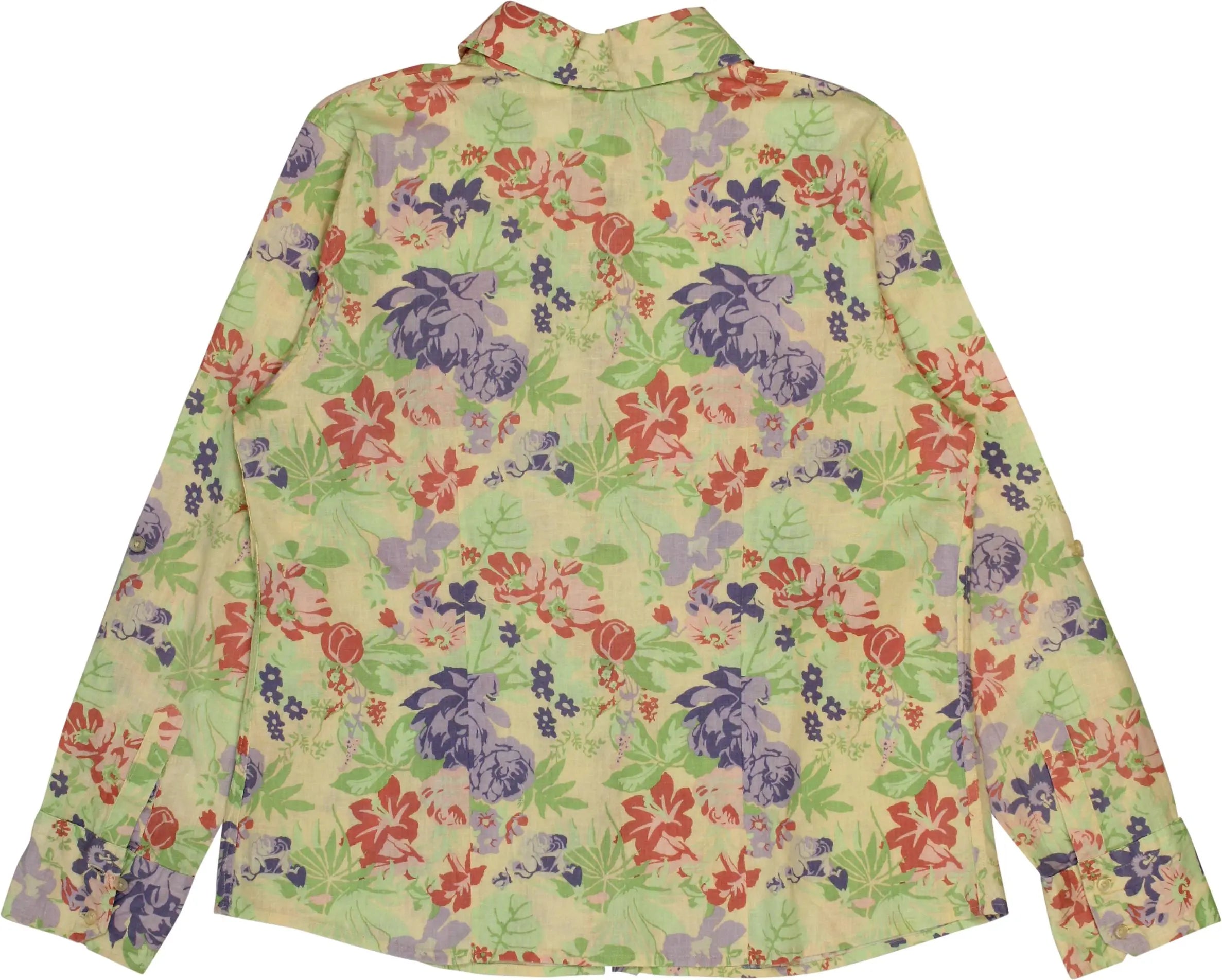 Fieldgear - Linen Blend Floral Blouse- ThriftTale.com - Vintage and second handclothing