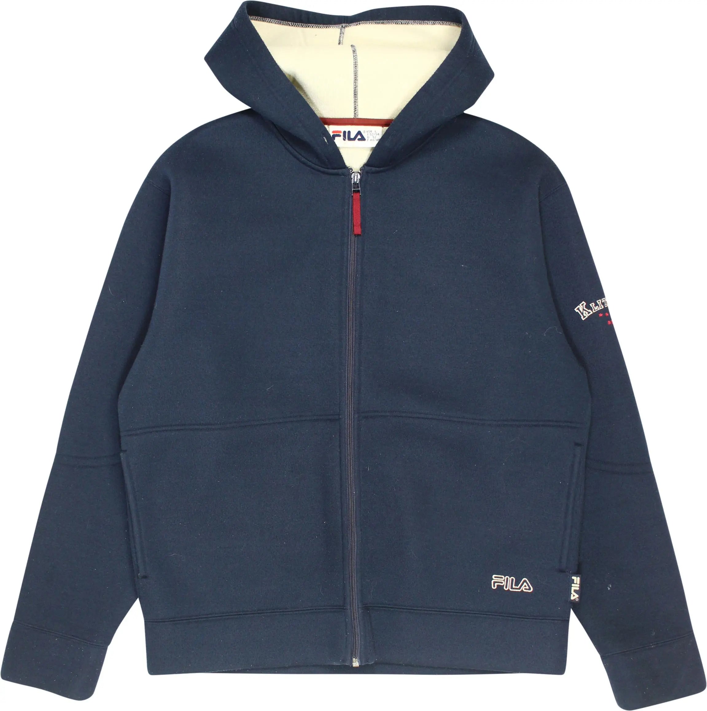 Fila - Blue Fleece Zip-up Hoodie by Fila- ThriftTale.com - Vintage and second handclothing