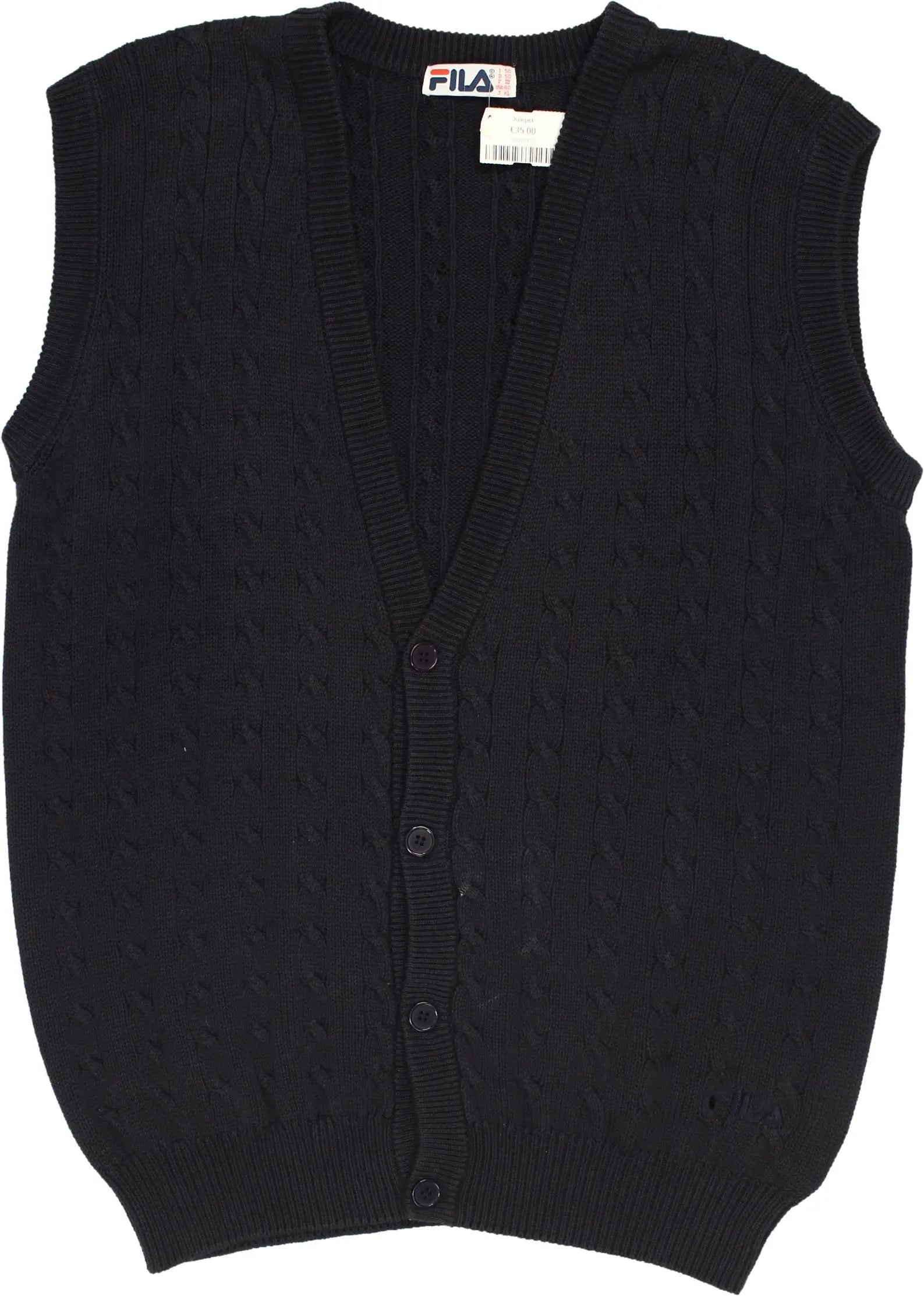 Fila - Knitted Vest- ThriftTale.com - Vintage and second handclothing