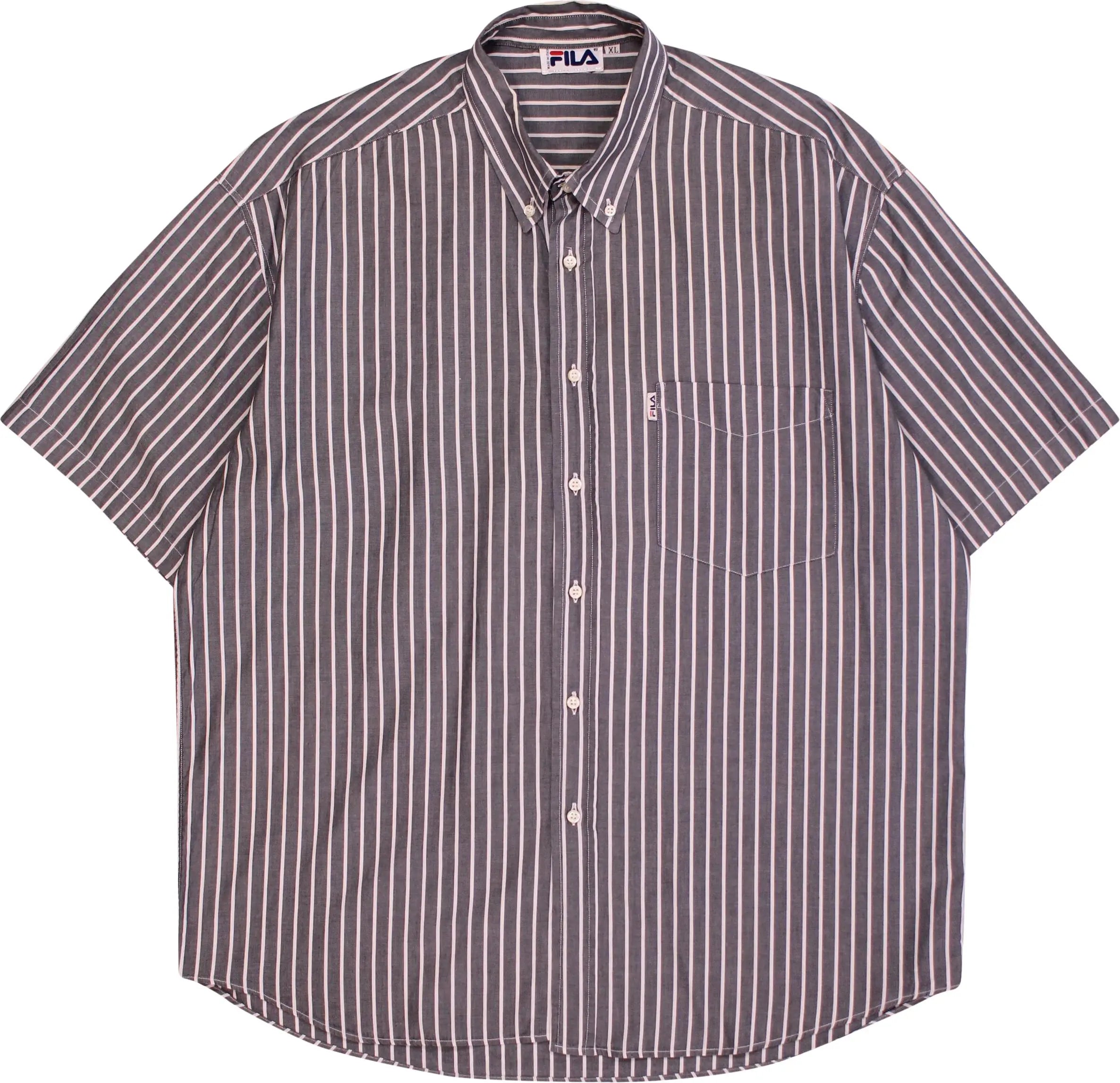 fila dress shirt Fila Orange Striped Buttons Front Short Sleeve Shirt SZ Mens' XL Excellent