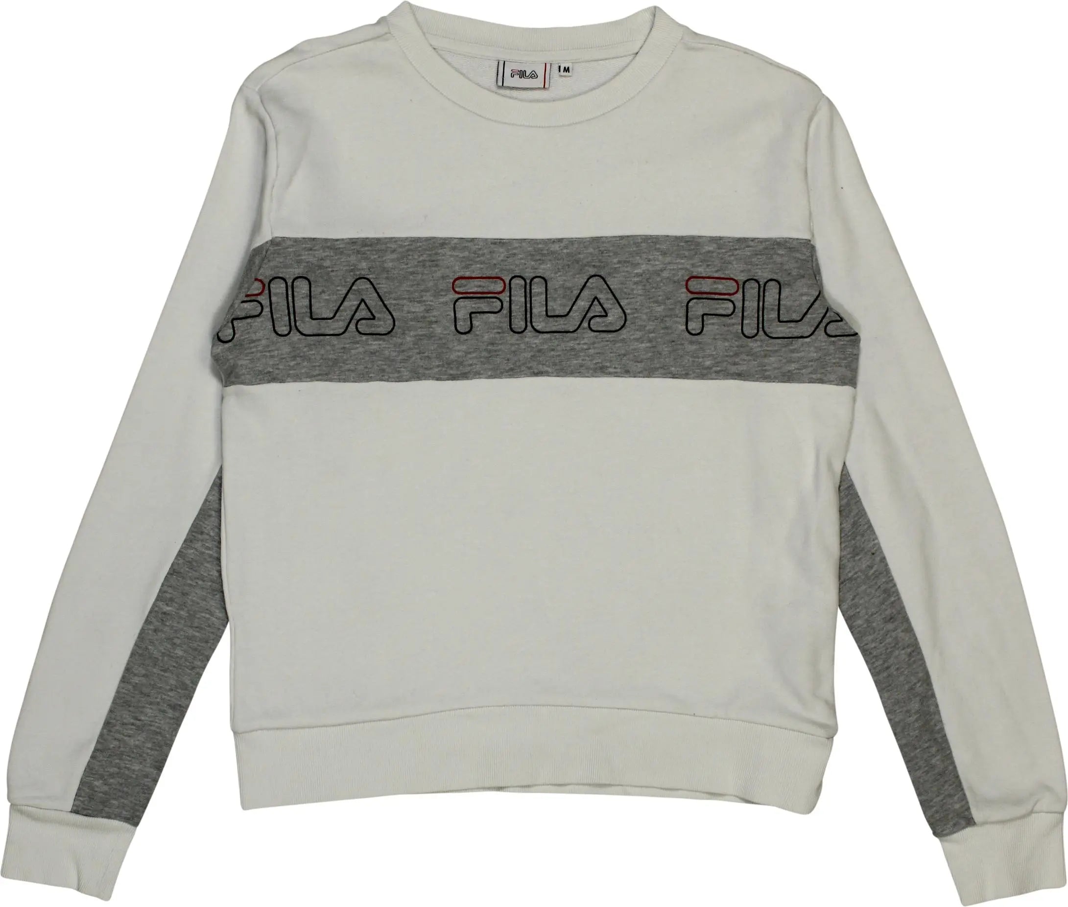 Fila - White Fila Sweatshirt- ThriftTale.com - Vintage and second handclothing