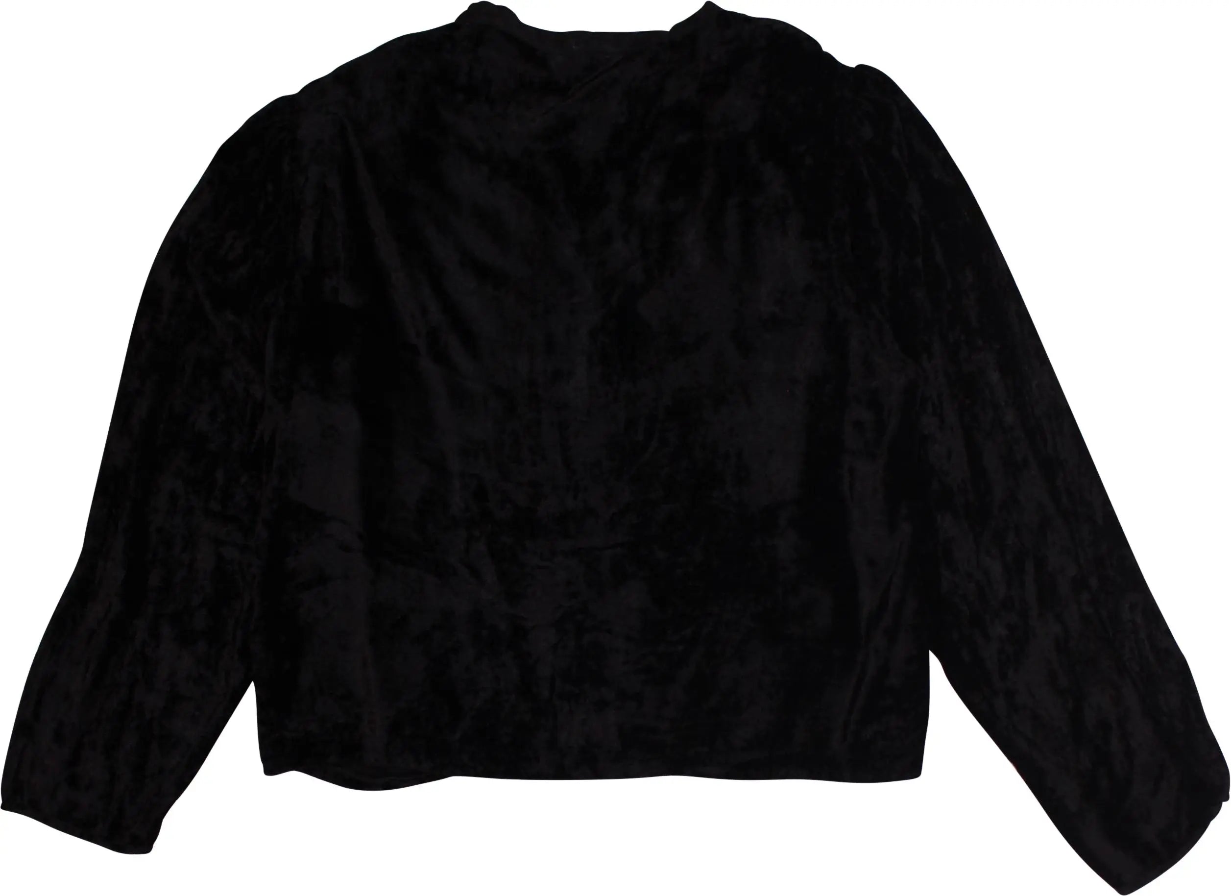 Flo Mazet - Black Velvet Blouse- ThriftTale.com - Vintage and second handclothing