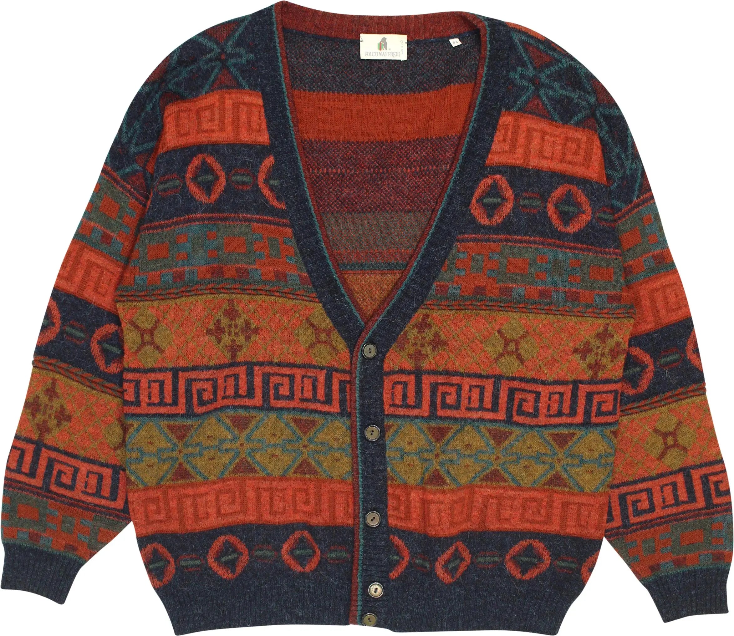 Folco Manfredi - 90s Wool Blend Cardigan- ThriftTale.com - Vintage and second handclothing
