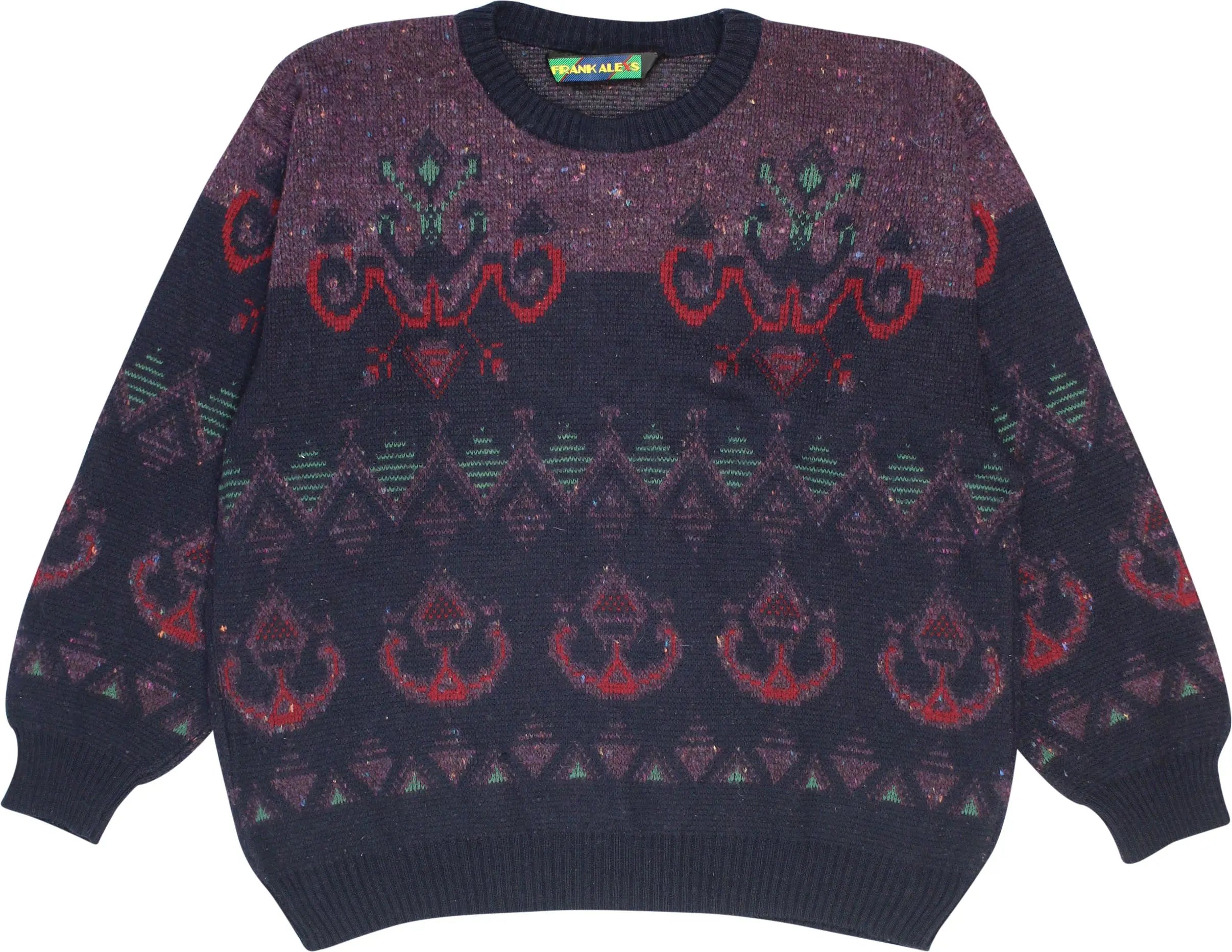 Frank Alexs - 80s Wool Blend Knitted Sweater- ThriftTale.com - Vintage and second handclothing